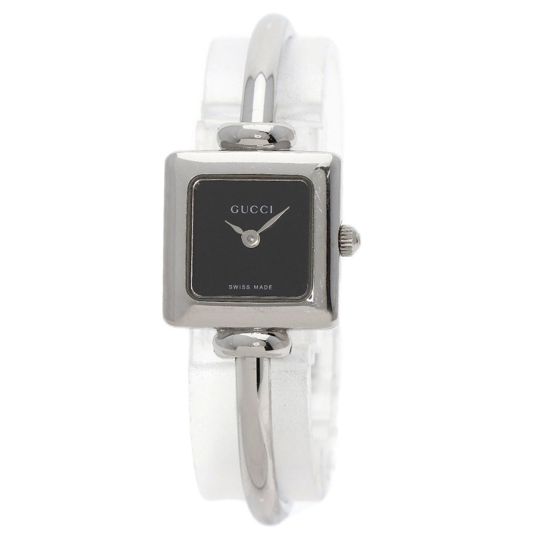 Gucci Square Face Watch Stainless Steel SS Ladies