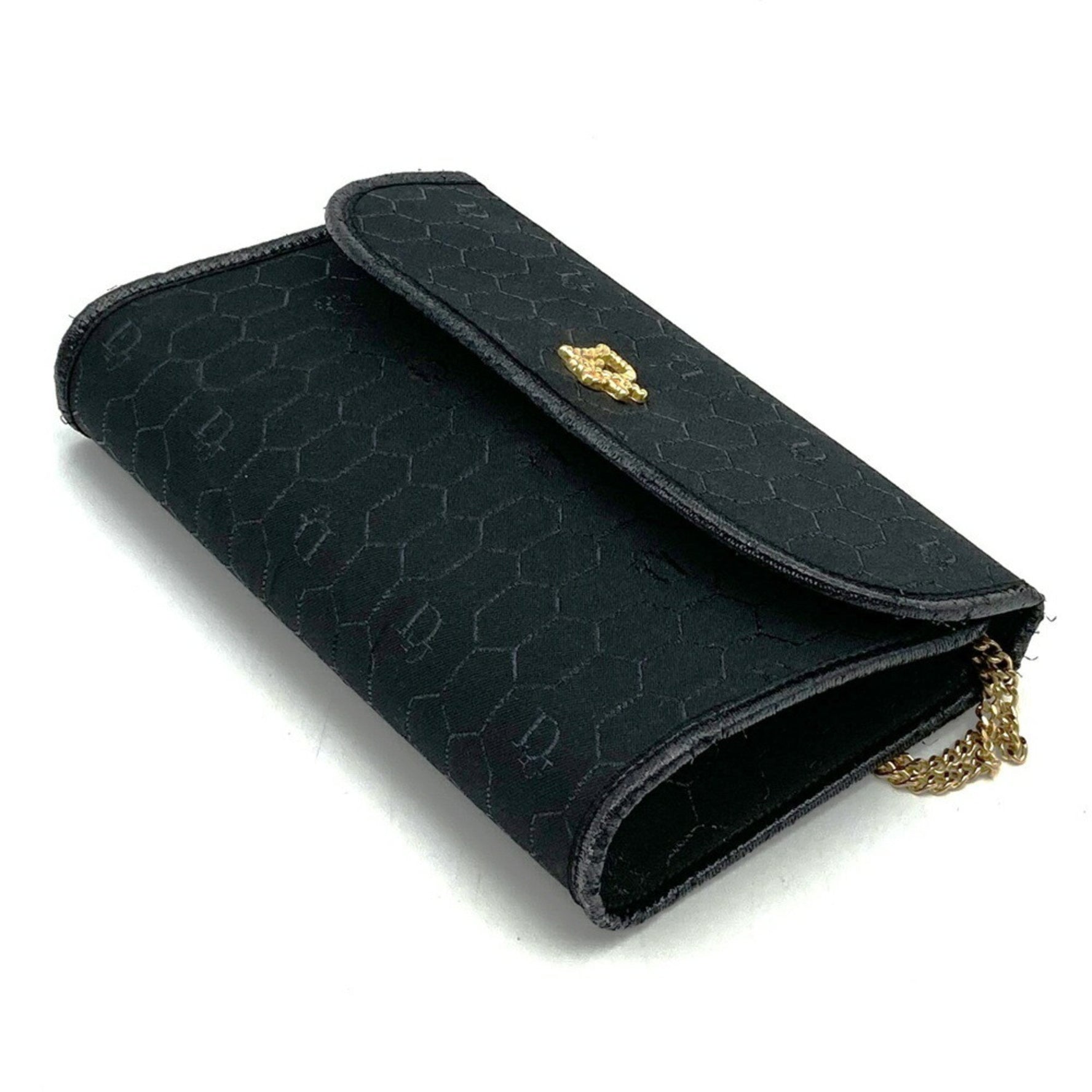 Christian Dior Dior Shoulder Bag Chain Gold Canvas