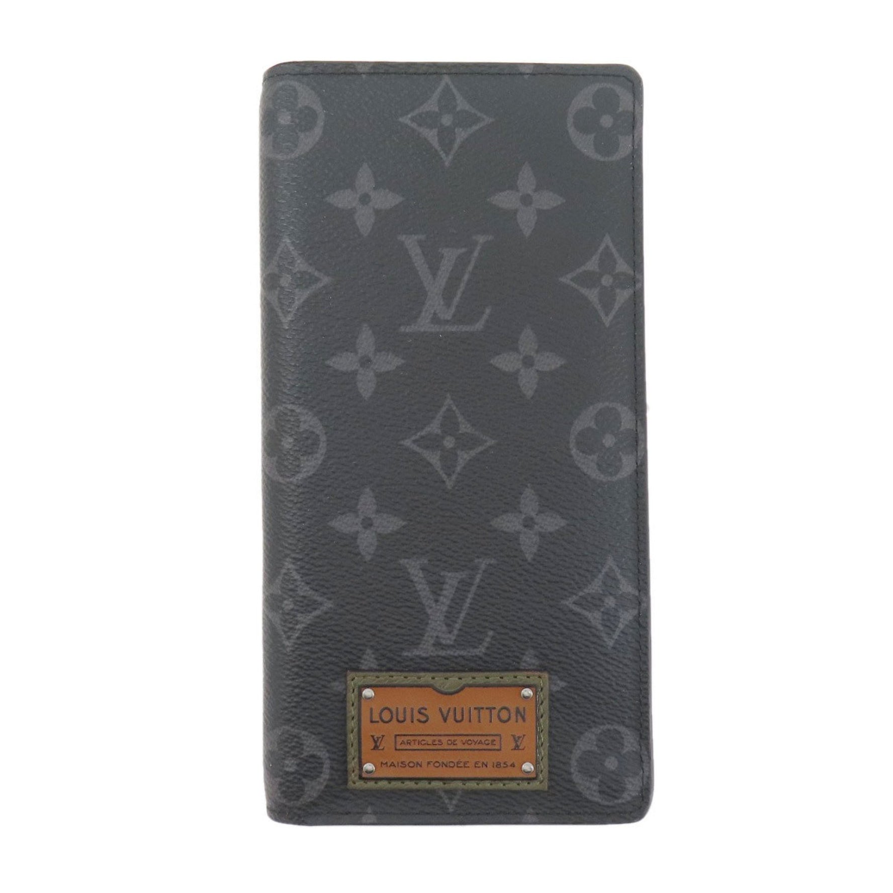 Louis Vuitton Portefeuille Brazza Gaston Label Monogram Eclipse Long Wallet