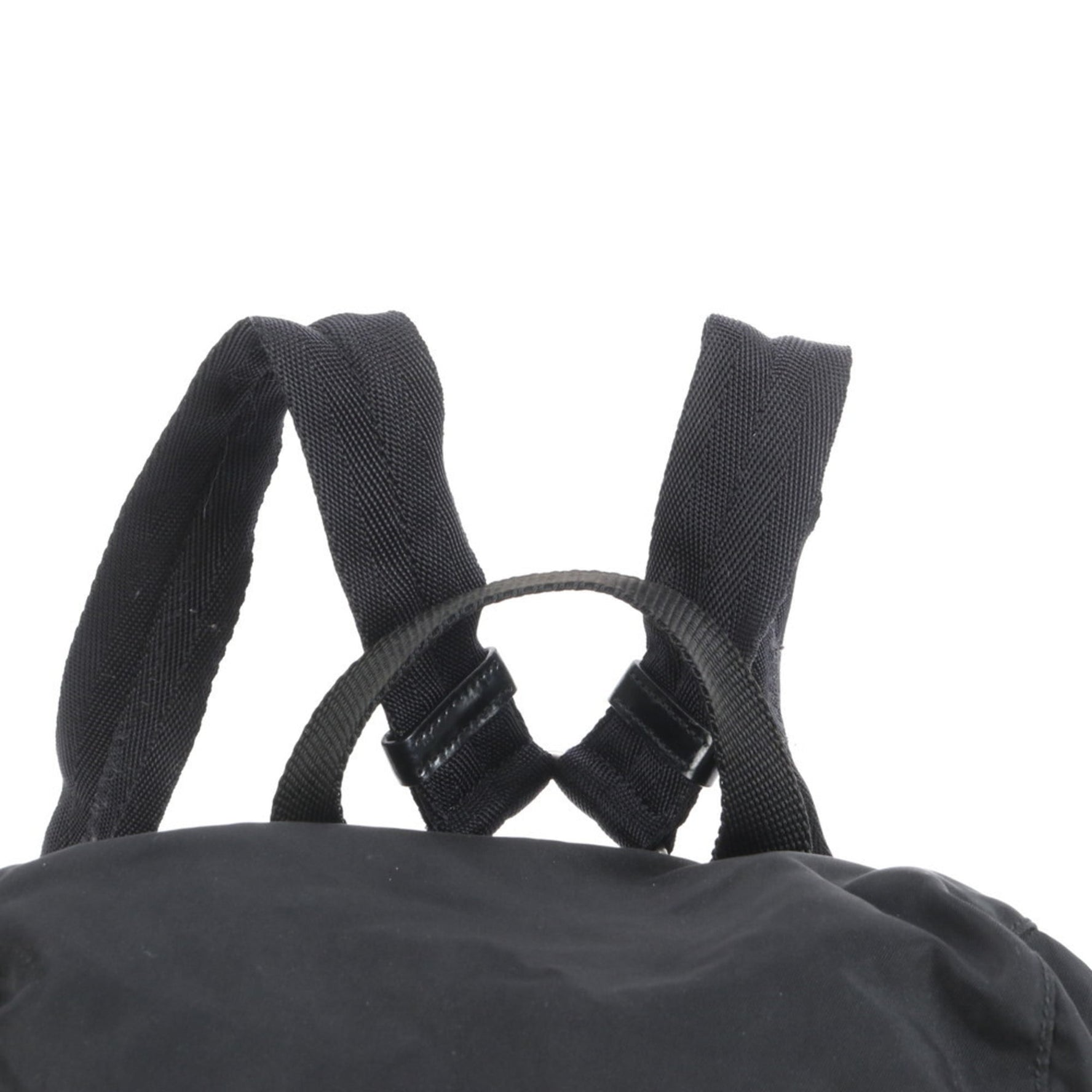 Prada Tessuto nylon triangle logo leather backpack