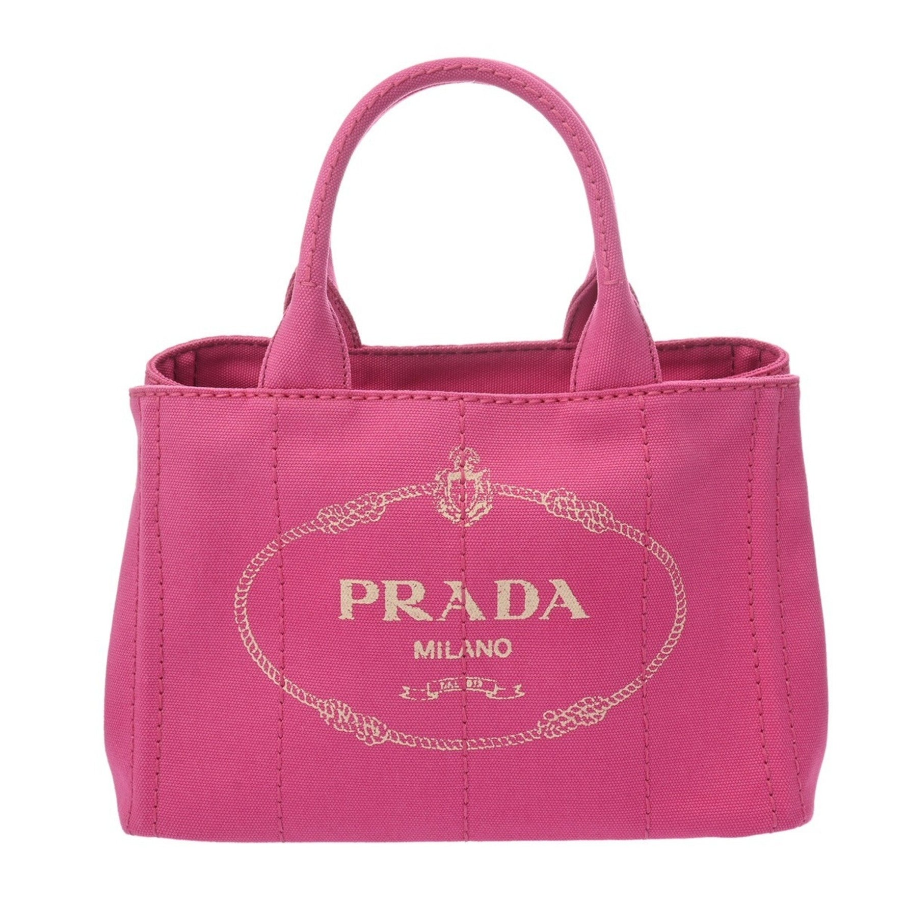 PRADA Canapa Mini Canvas Handbag, A Rank, Pre-owned, Ginzo