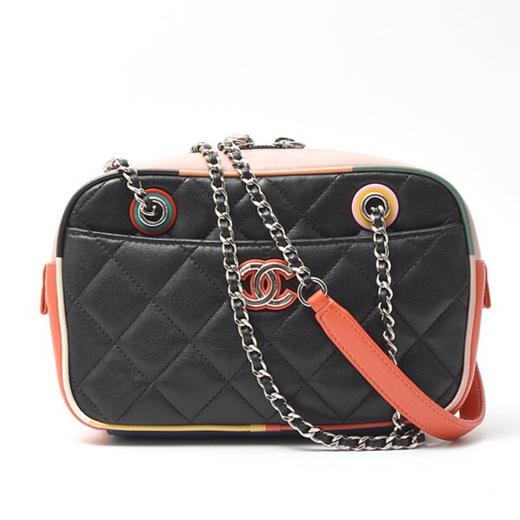Chanel Matelasse Chain Shoulder Bag No. 23 Lambskin Black x Multicolor