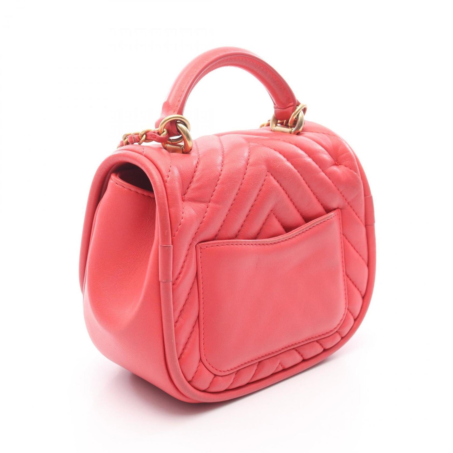 CHANEL Chevron V-Stitch Shoulder Bag in Lambskin Leather