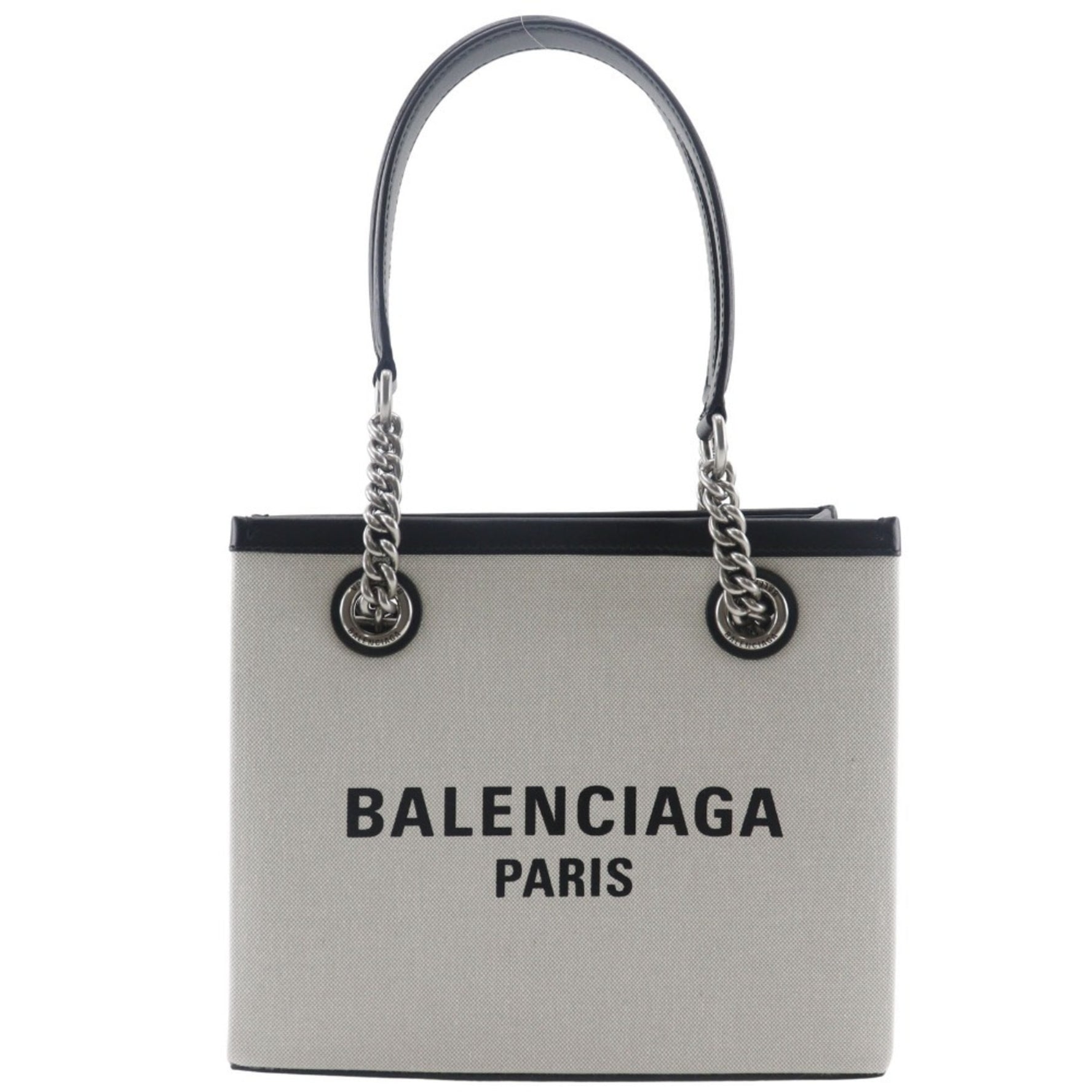 BALENCIAGA Small Tote Bag Nylon Canvas Light Grey