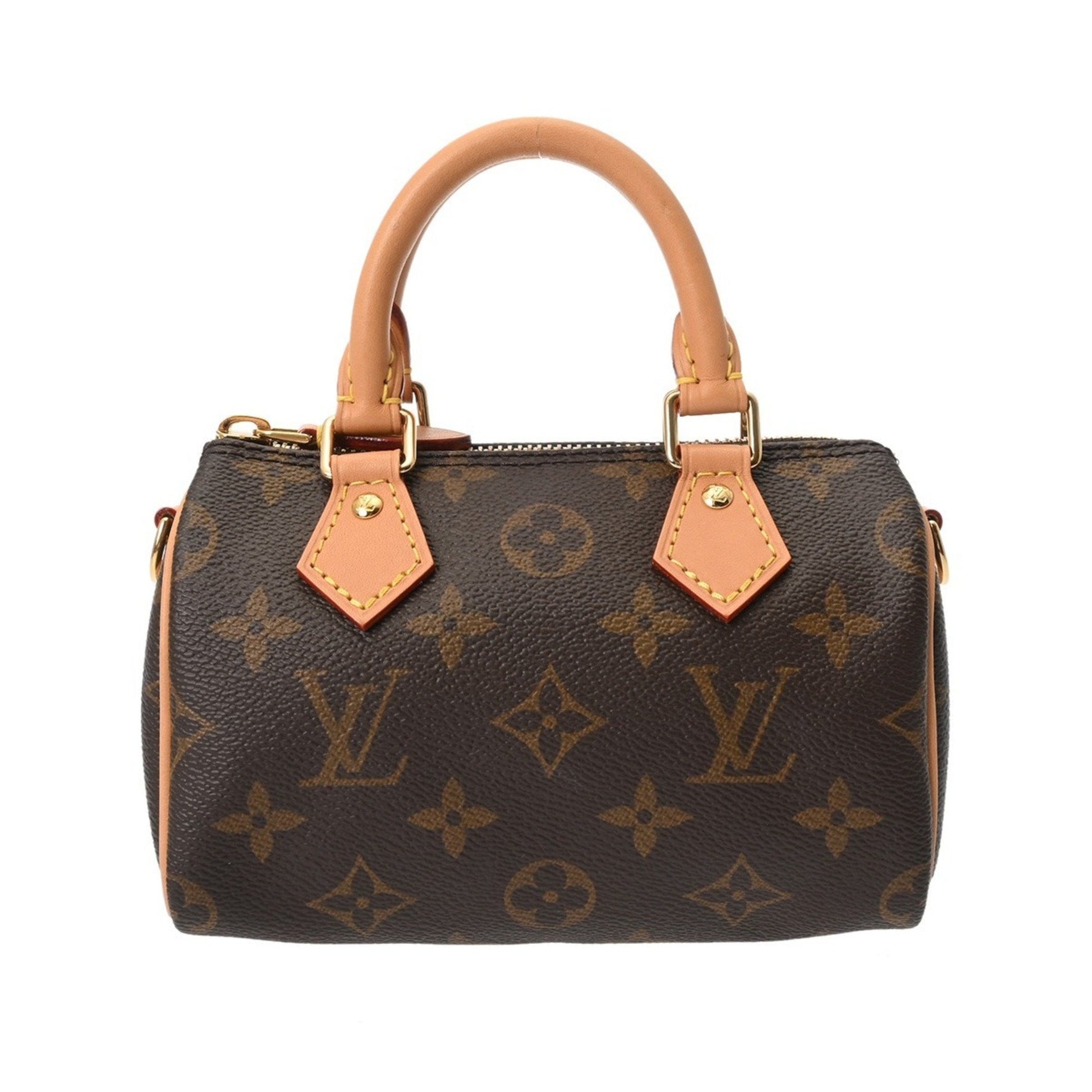 LOUIS VUITTON Monogram Nano Speedy Canvas Shoulder Bag, Like New