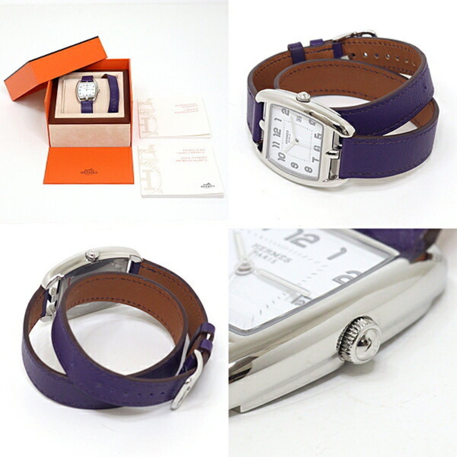 HERMES Watch Cape Cod Tonneau White Dial Quartz Finished