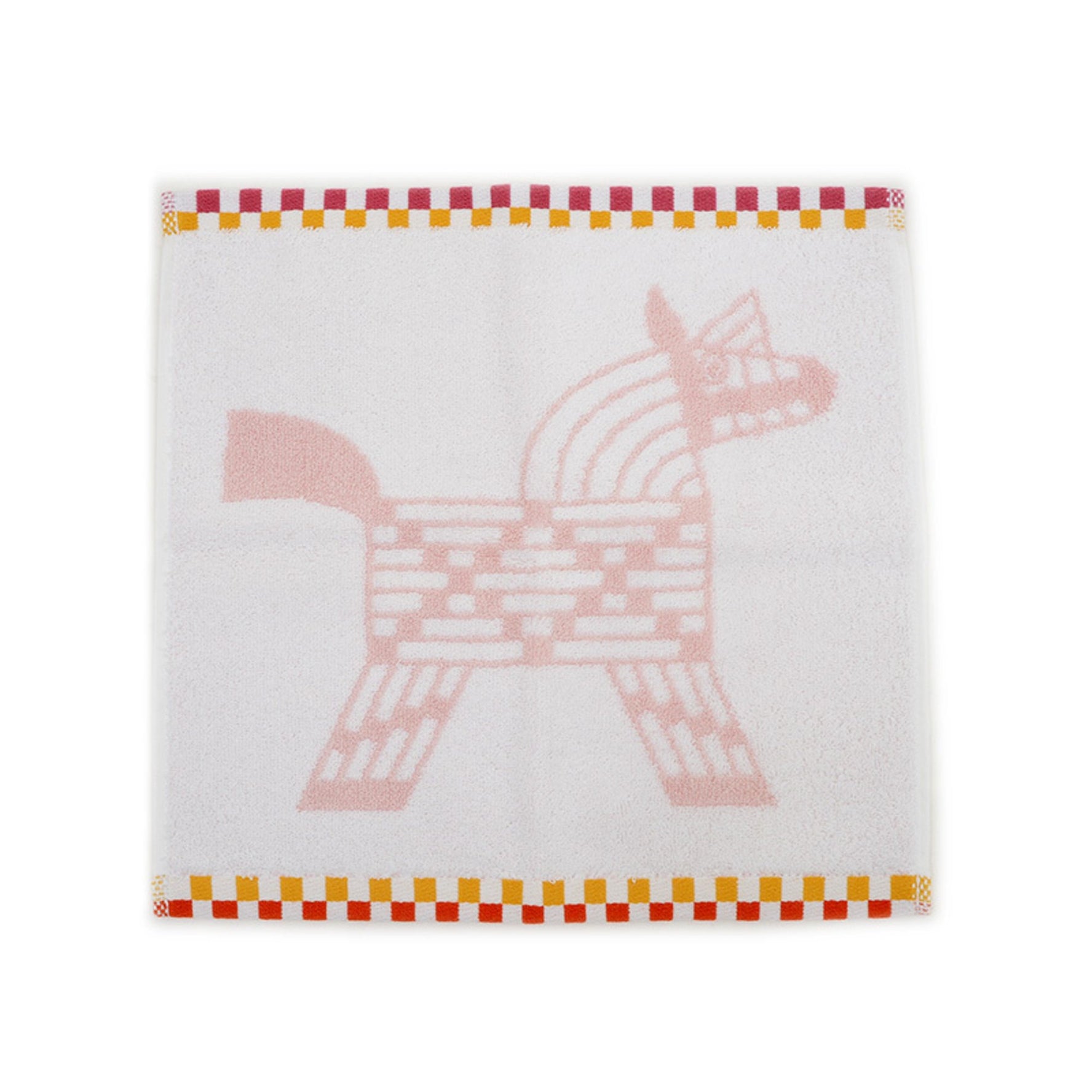 Hermes Hermès Carre Towel Animou Natte Hand Cotton Pink Yellow