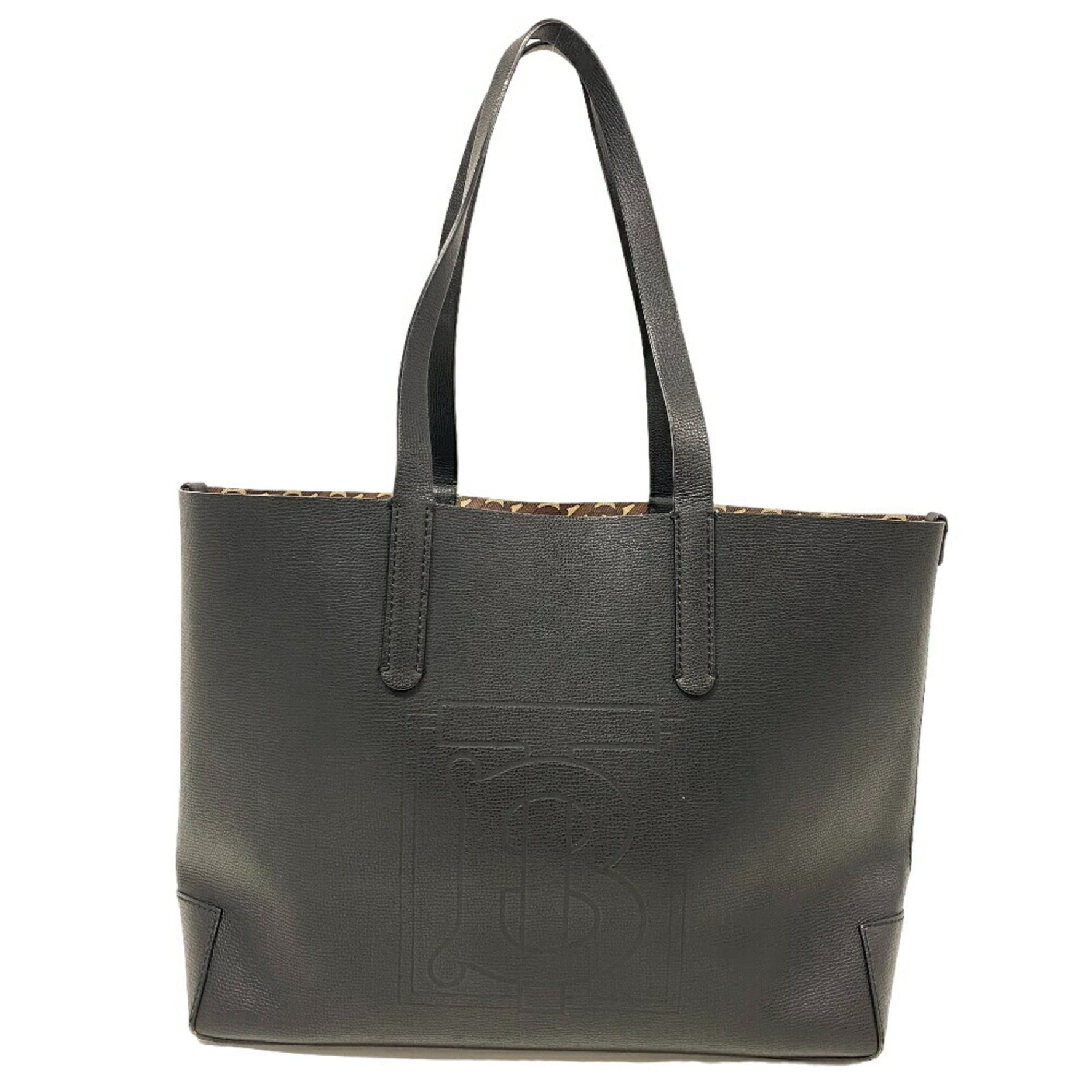 BURBERRY Thomas TB Tote Bag Shoulder Laptop Black Women Men