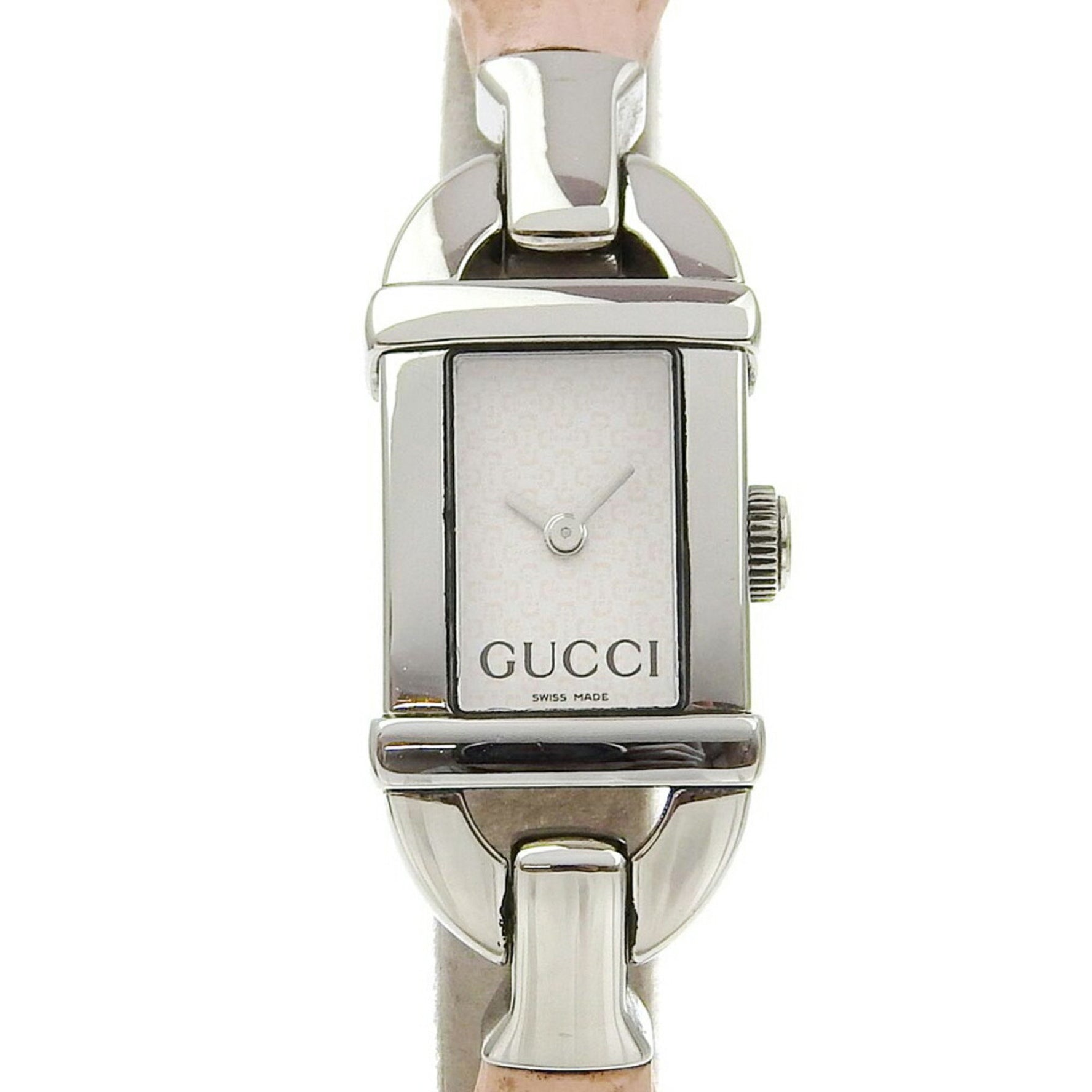 Gucci Bamboo Watch Stainless Steel x Rubber Pink Quartz Analog Display White Dial