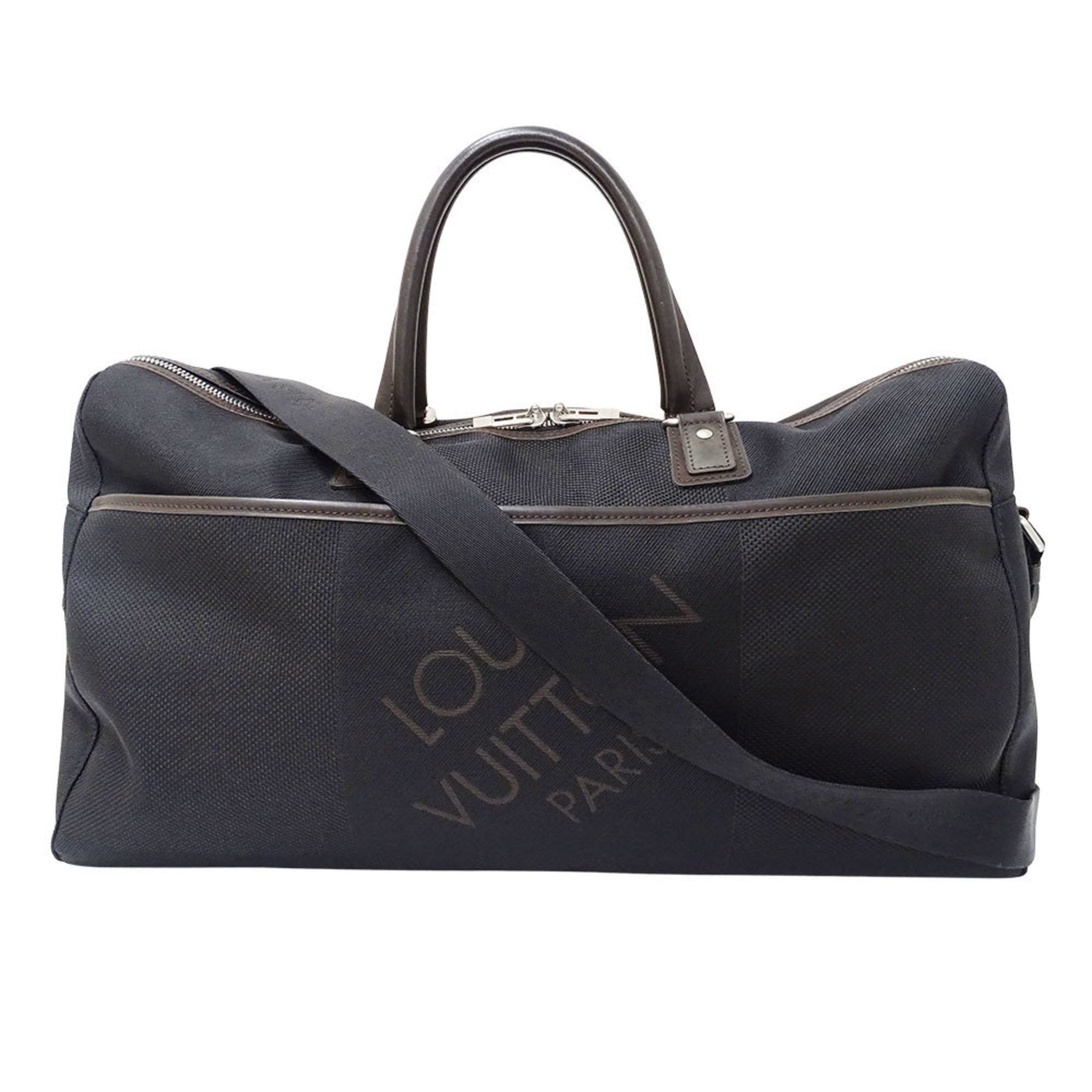 Louis Vuitton Boston Bag, Damier Geant Canvas, Albatross Pattern, Black and Brown, Large Capacity, Travel Perfect for Business Trips