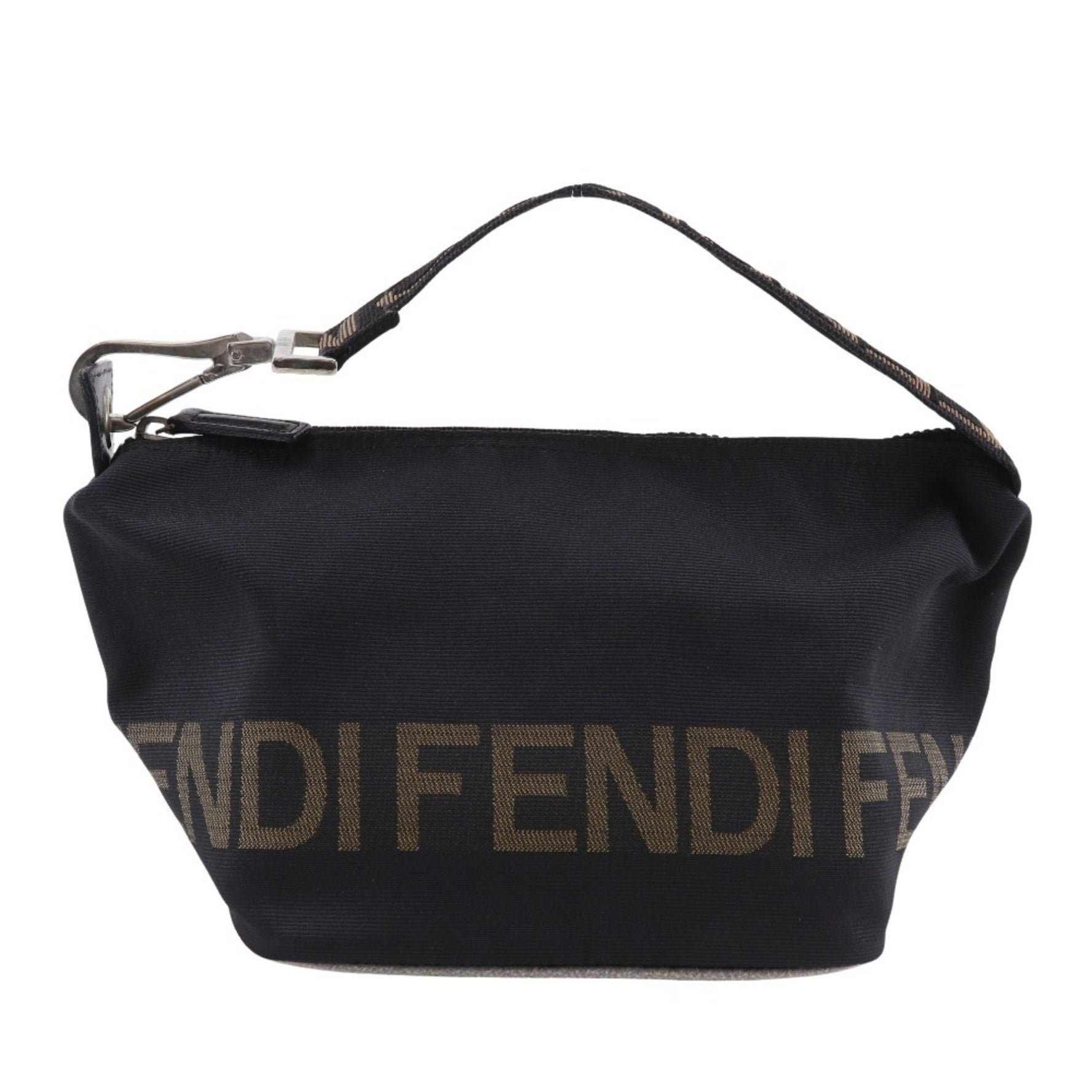 Fendi logo handbag, one-handle, nylon canvas, zipper