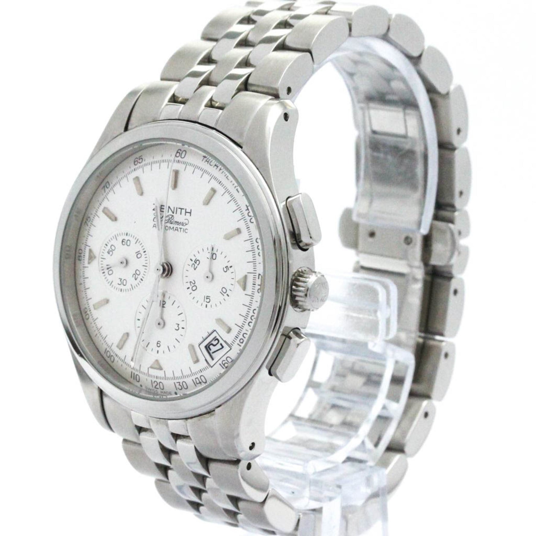 Polished ZENITH Class El Primero Chronograph Steel Watch 02.0500.400