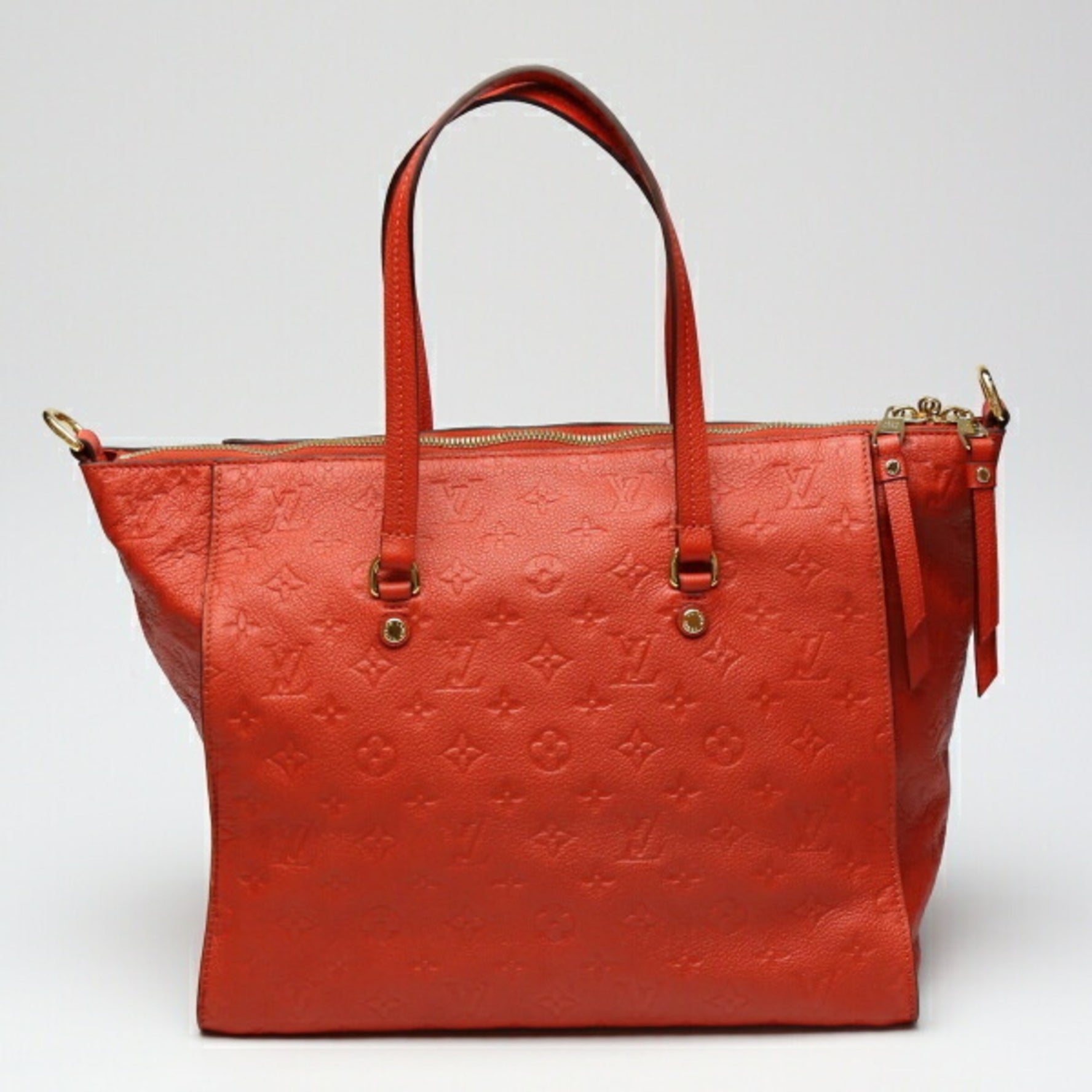 Louis Vuitton Bastille MM Monogram Empreinte ABRICO Shoulder Bag Red Tote LV