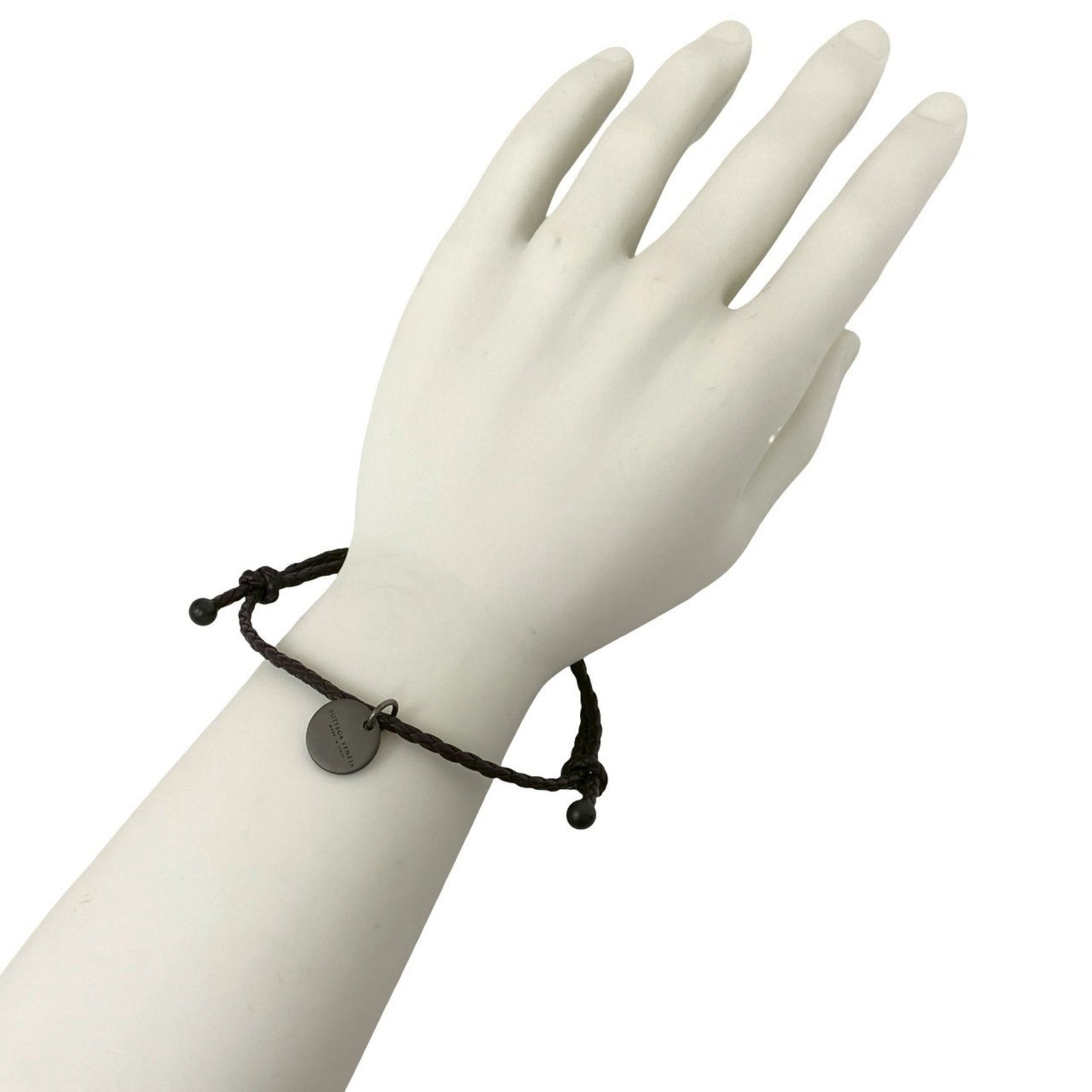 BOTTEGA VENETA Intrecciato Logo Top Leather Bracelet 386-2