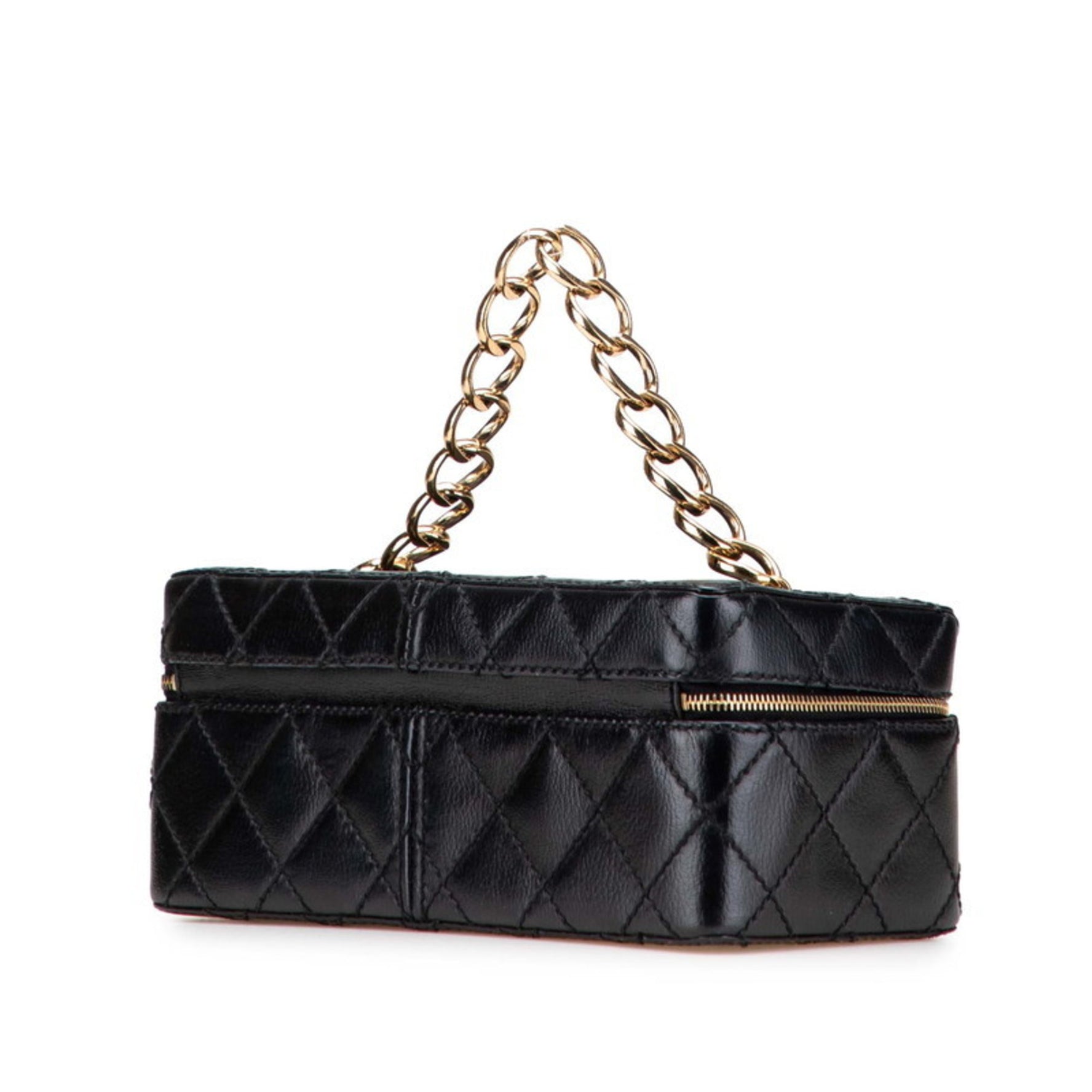 CHANEL Matelasse Coco Mark Chain Vanity Bag in Leather