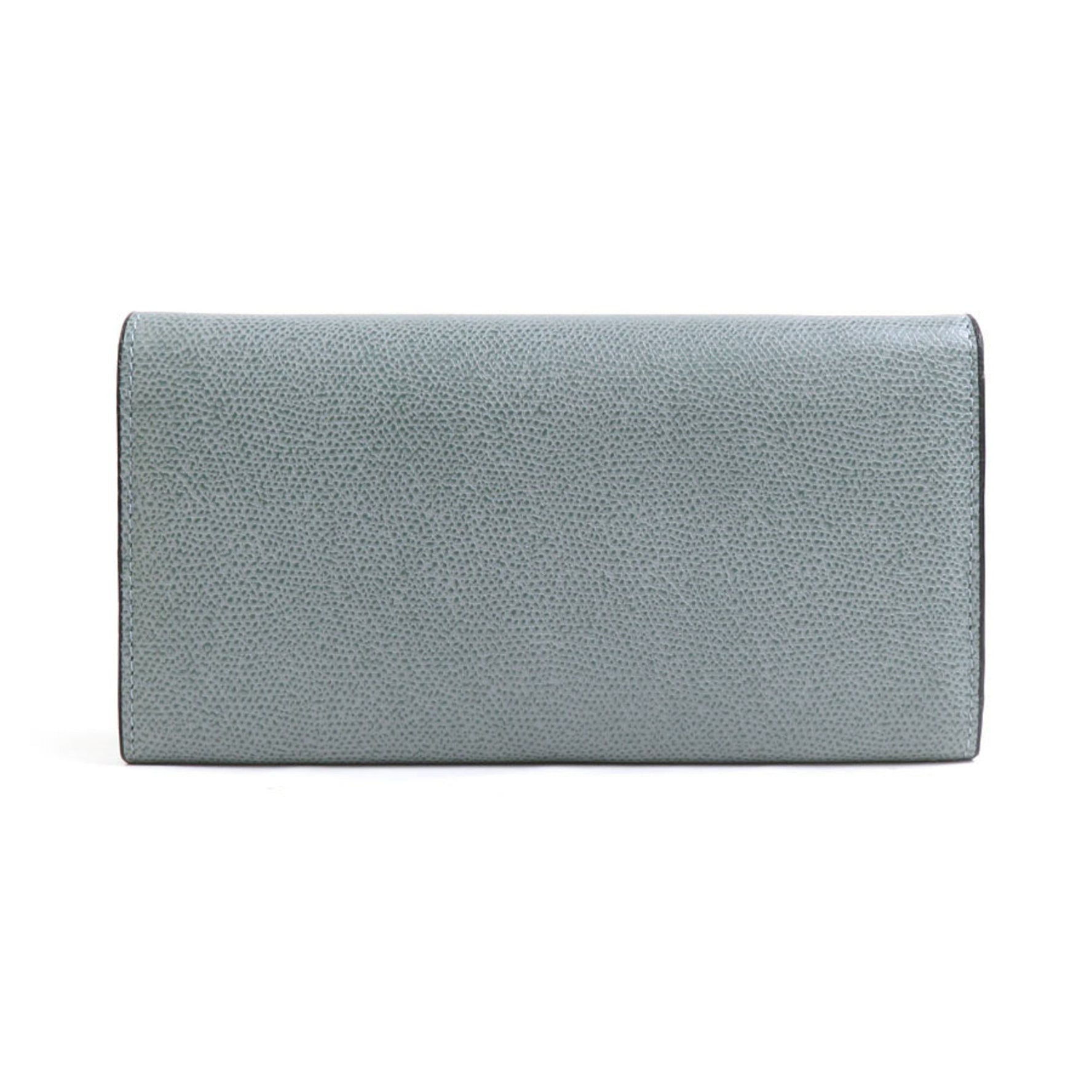 Valextra Chain Wallet Iside Leather Blue Grey