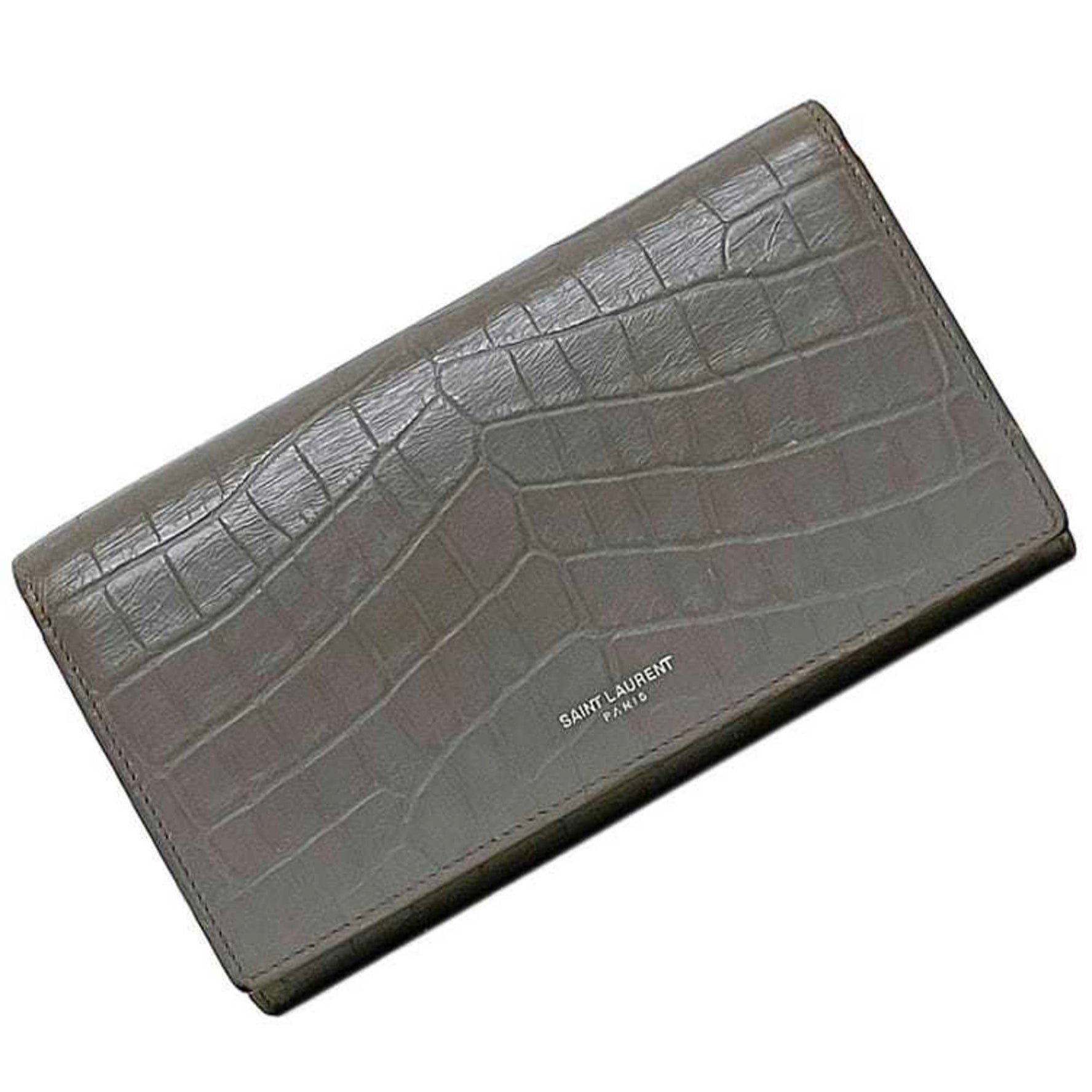 Saint Laurent bifold long wallet leather PARIS YSL flap