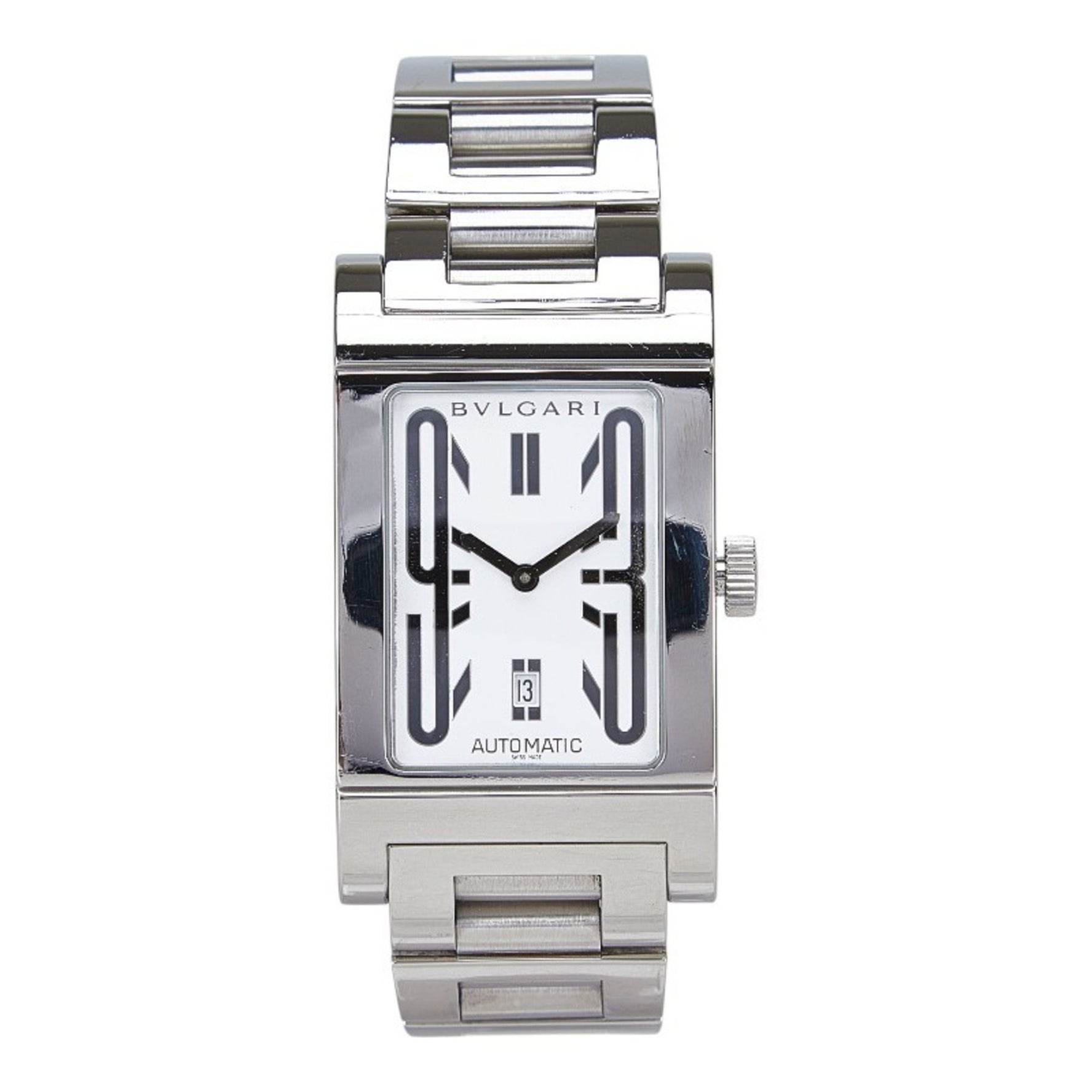 BVLGARI Rettangolo Watch Automatic White Dial Stainless Steel