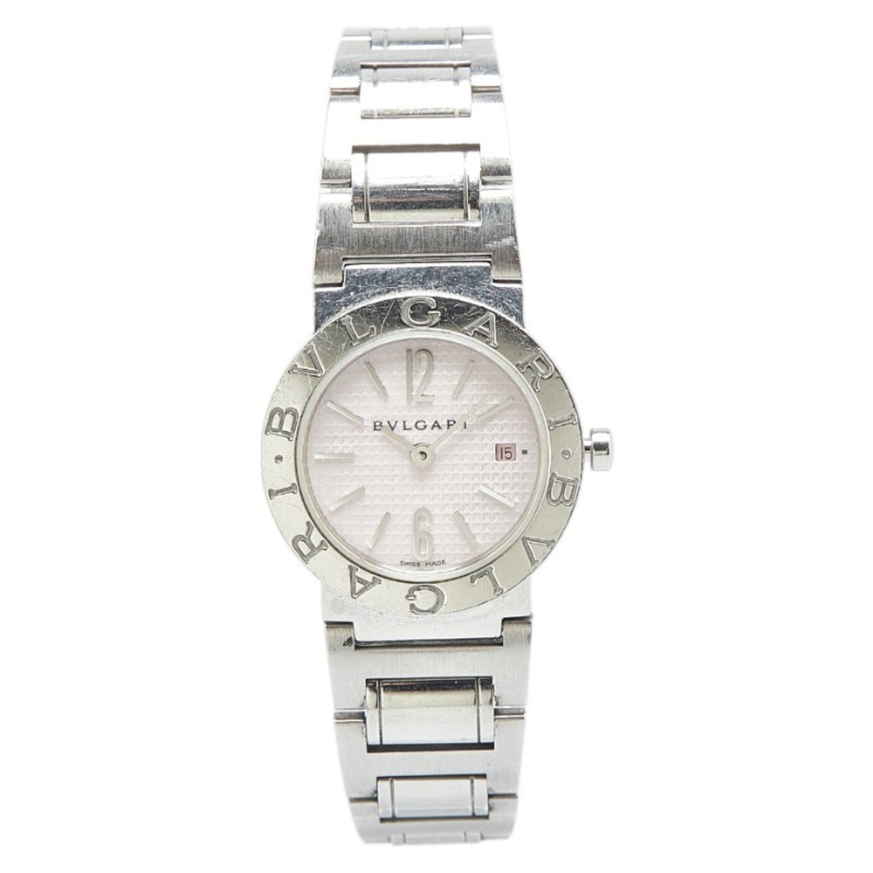 BVLGARI Watch Quartz Pink Dial Stainless Steel Ladies