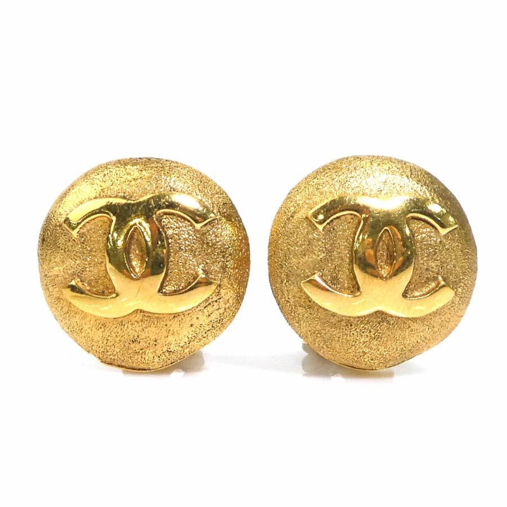 CHANEL Coco Mark Metal Earrings