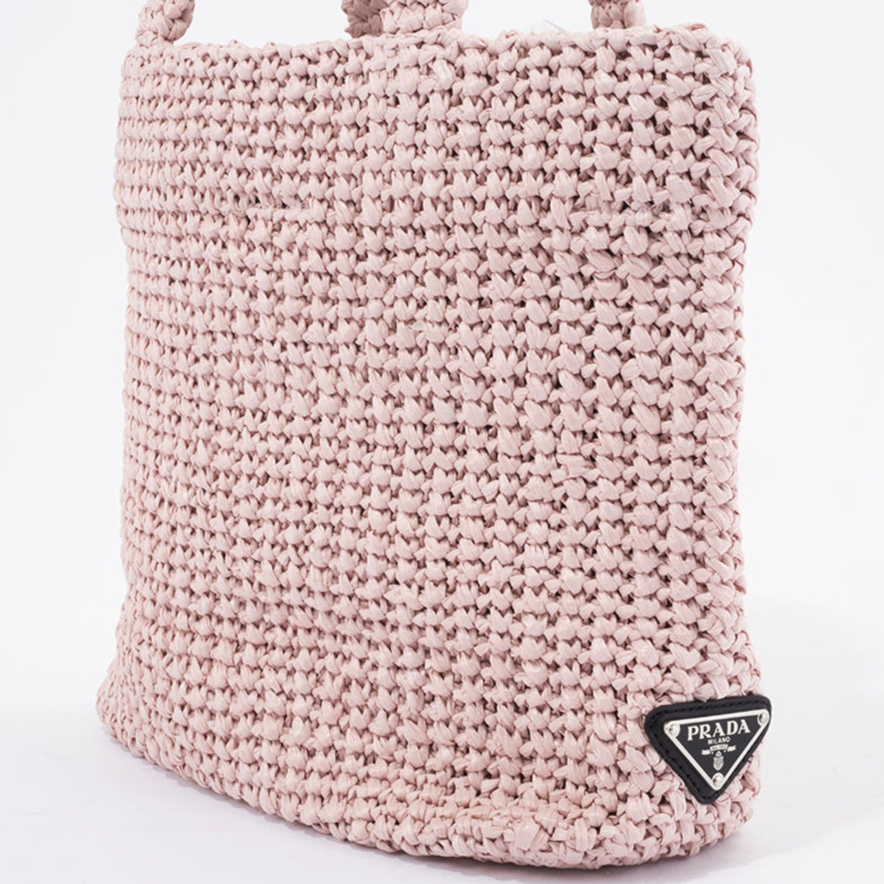 Prada Small Crochet Tote Bag Raffia-like Straw-like
