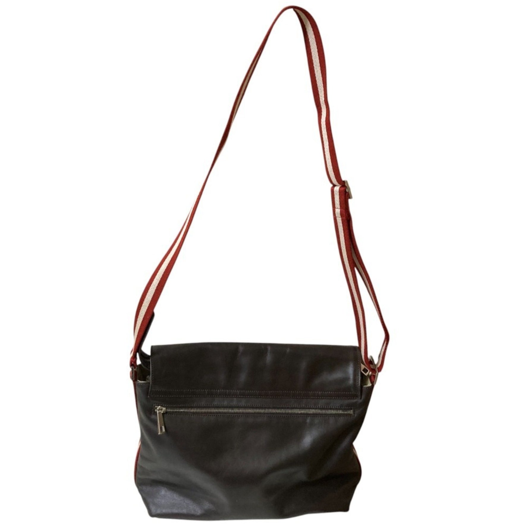 BALLY Striped Strap Leather Shoulder Bag