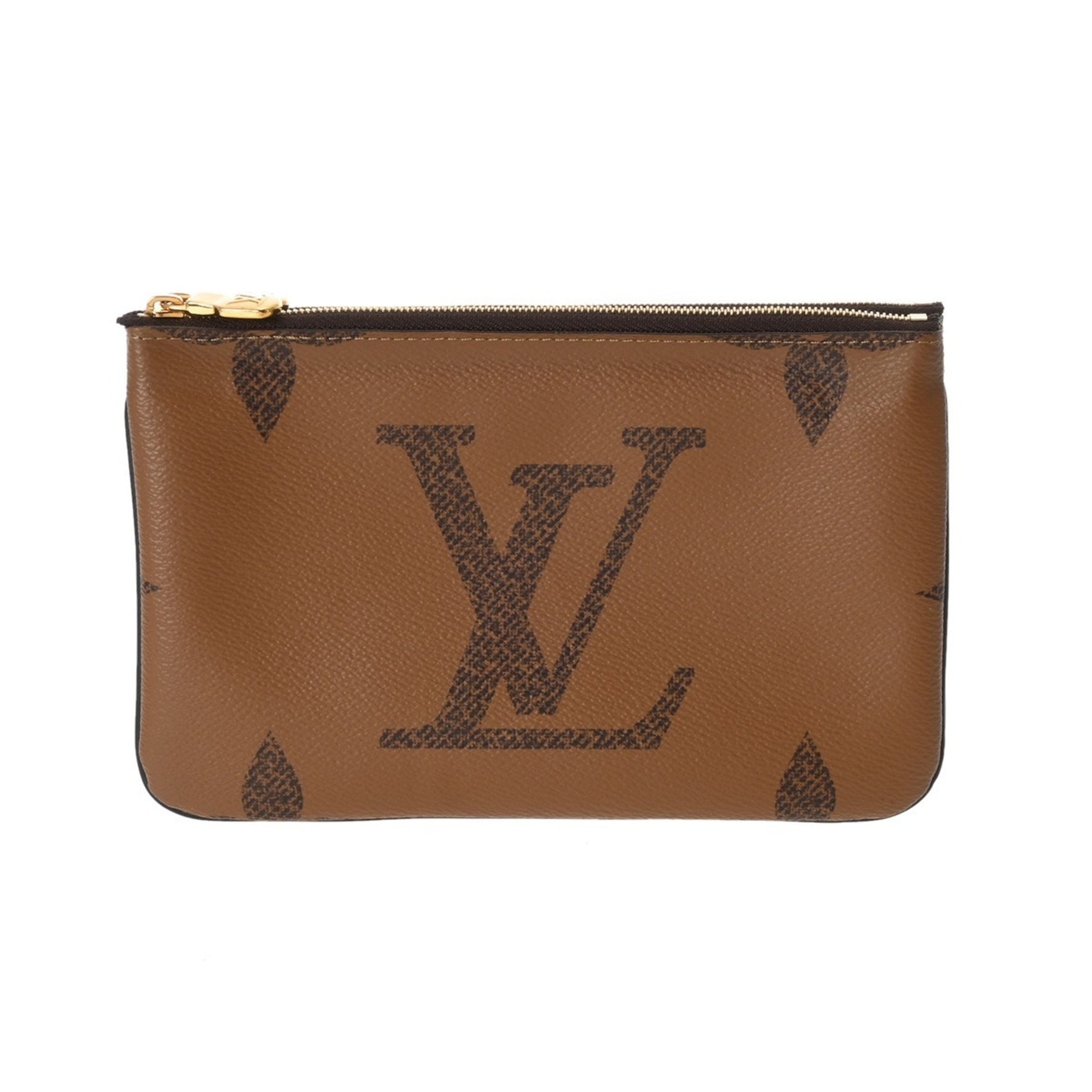 LOUIS VUITTON Monogram Giant Double Zip Pochette Reverse Shoulder Bag, Like New