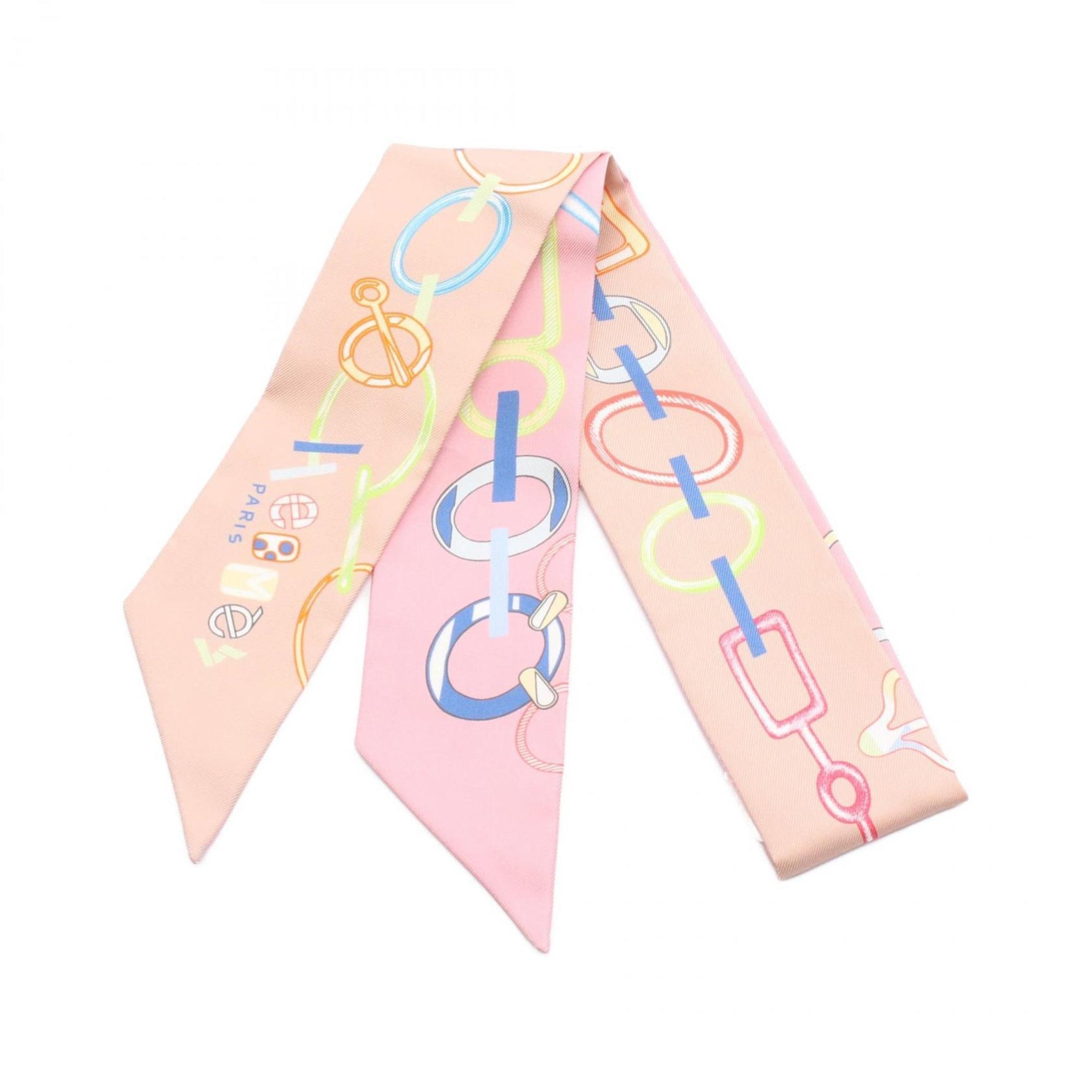 Hermes Hermès Twilly Do Re Boucles Silk Scarf Beige, Multicolor