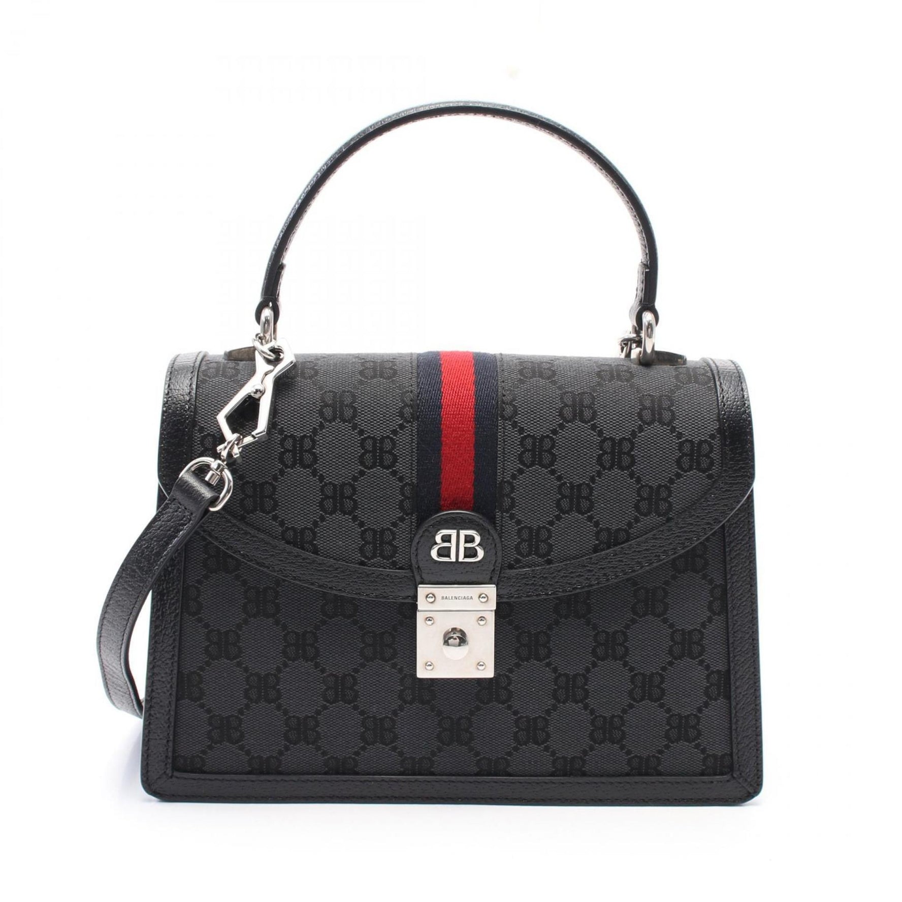 BALENCIAGA x GUCCI The Hacker Project Small Handbag Canvas Leather