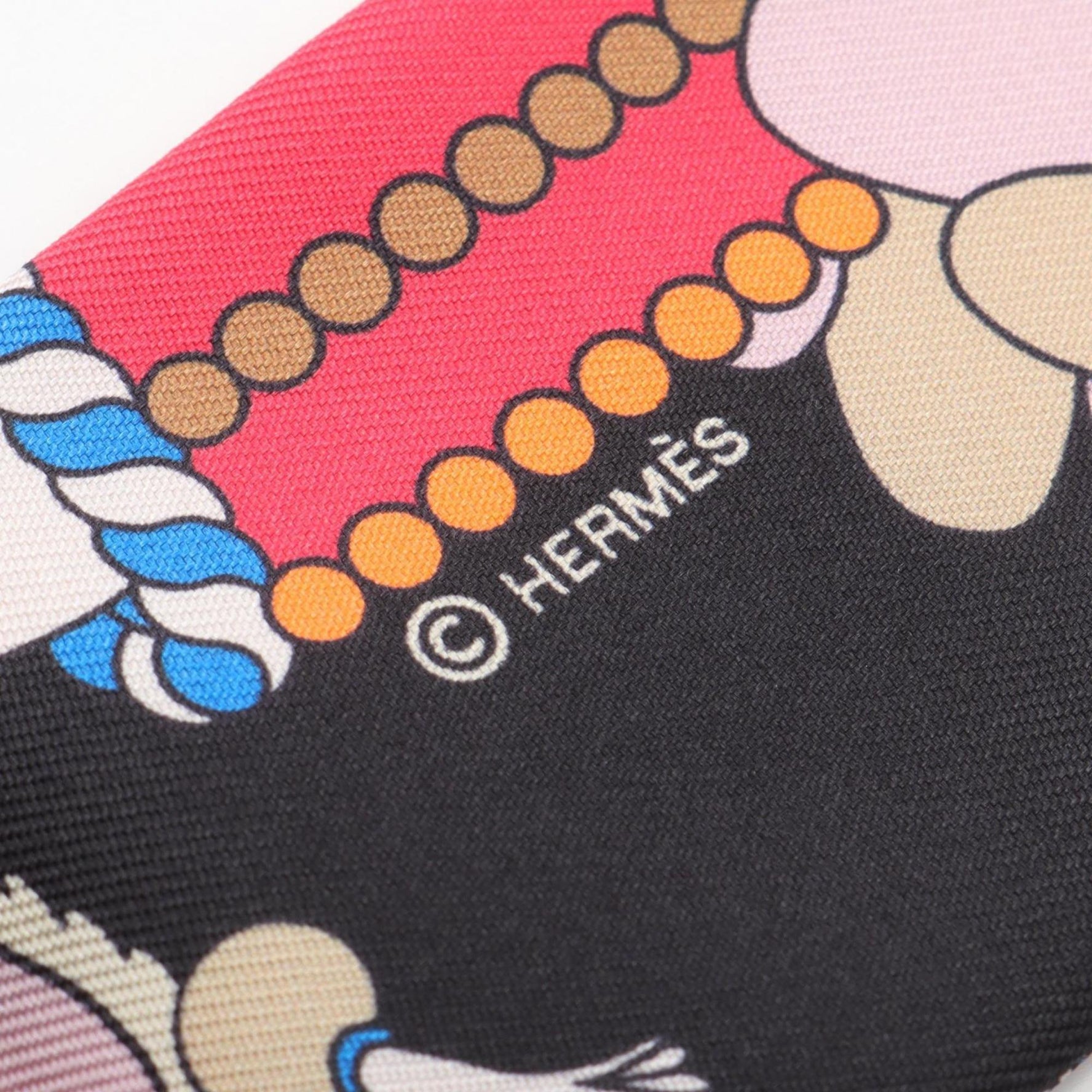 Hermes Hermès Twilly Charm Patisserie Française Silk Scarf Black/Multicolor
