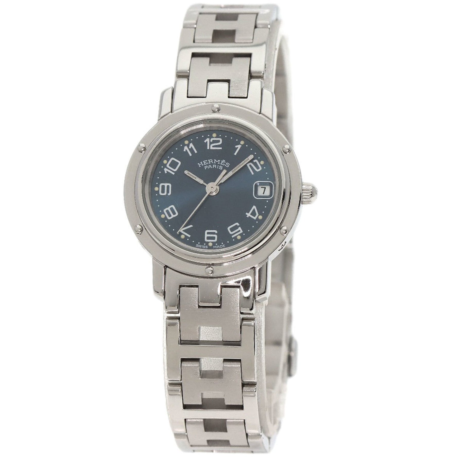 Hermes Clipper Watch Stainless Steel SS Ladies