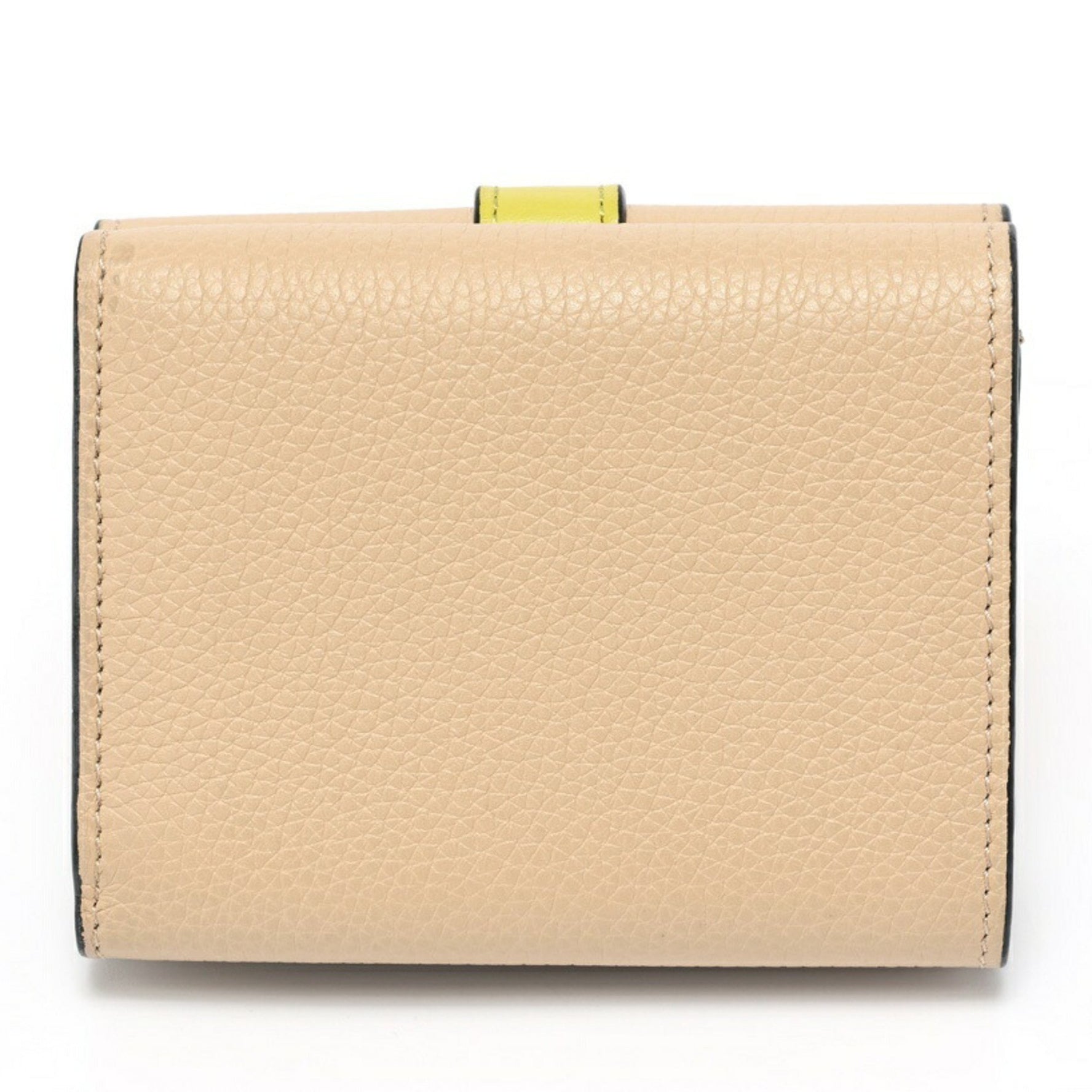 LOEWE Tri-fold Wallet Soft Grain Calfskin Nude (Beige)/Citronelle (Yellow)
