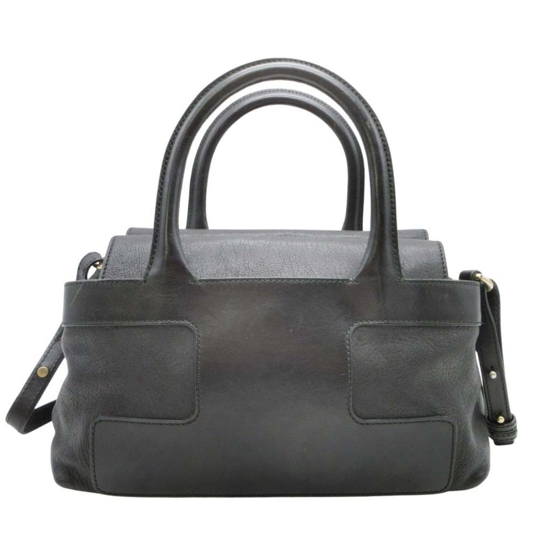 BALLY Leather Handbag Shoulder Bag Animal Charm Swiss Made