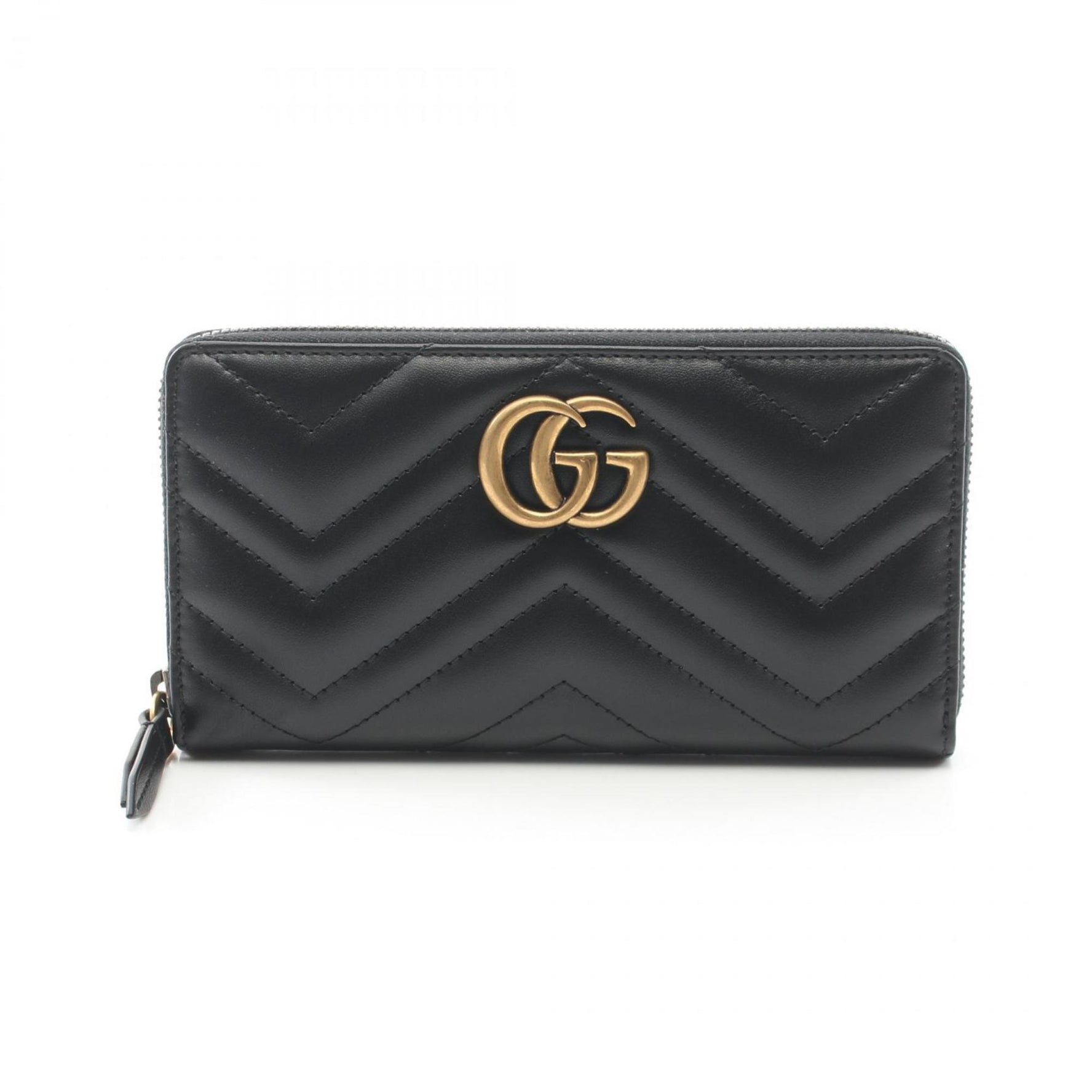 GUCCI GG Marmont Zip Around Wallet Round Long Leather