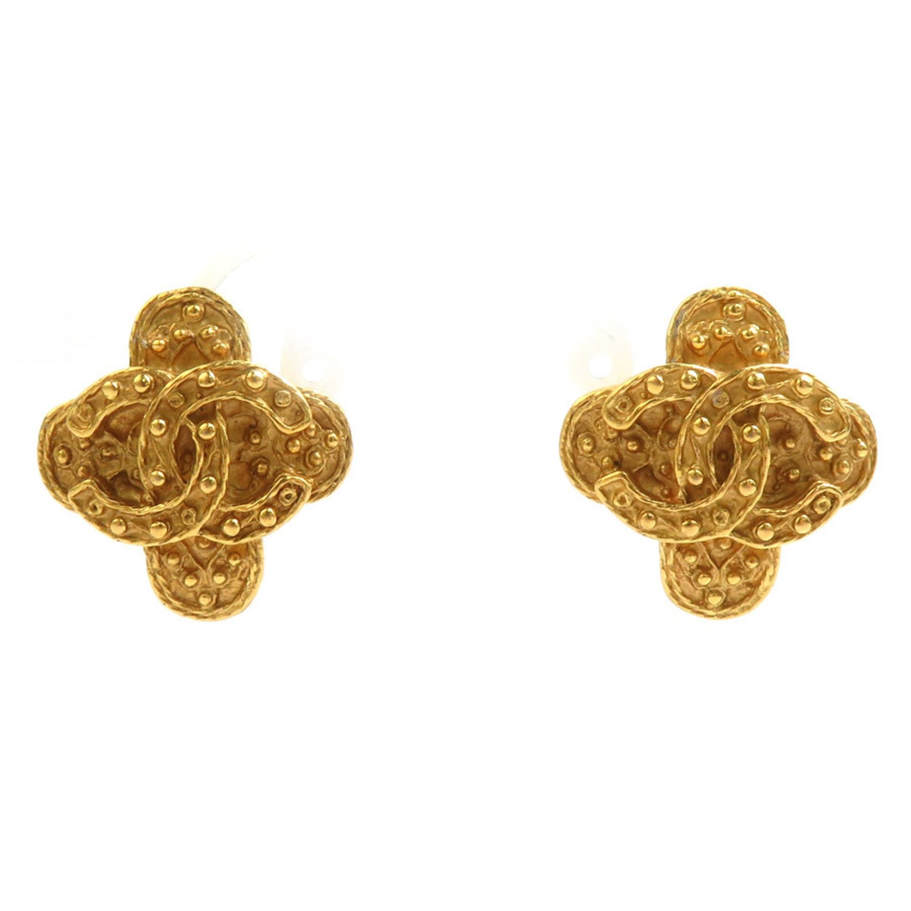 CHANEL Coco Mark Metal Earrings