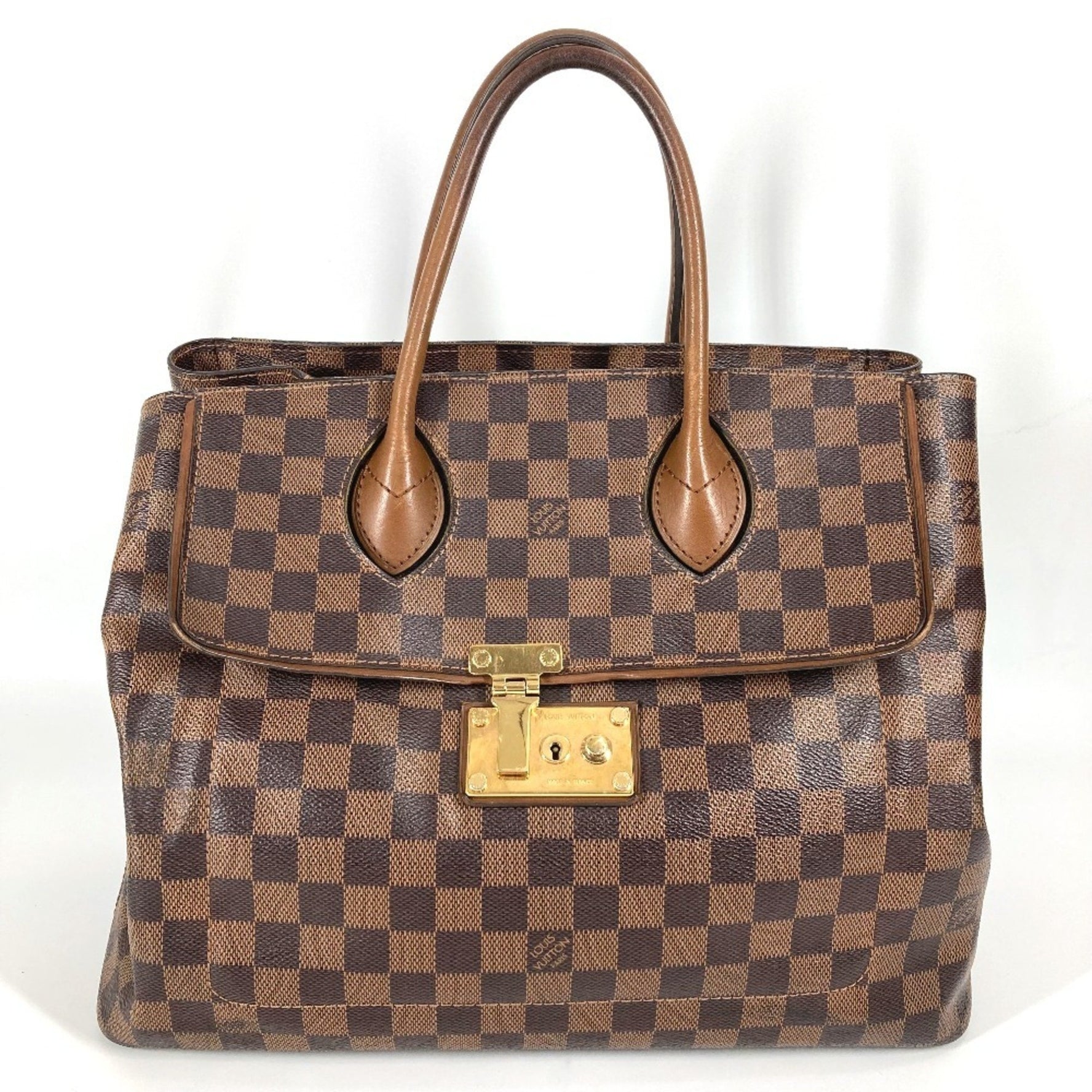 Louis Vuitton Damier Ascot Bag Tote Handbag Canvas