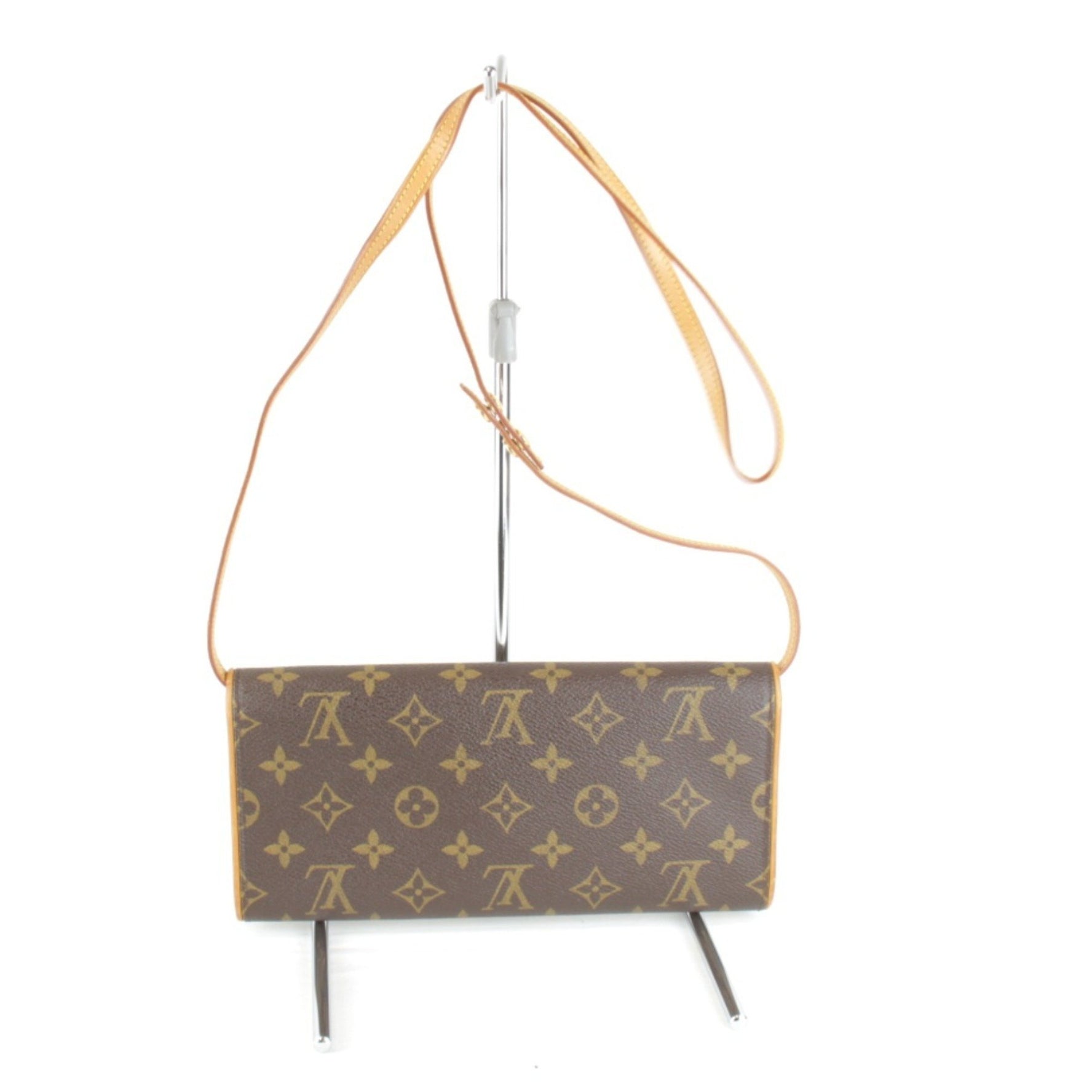 Louis Vuitton Pochette Twin GM Shoulder Bag Brown Monogram Canvas
