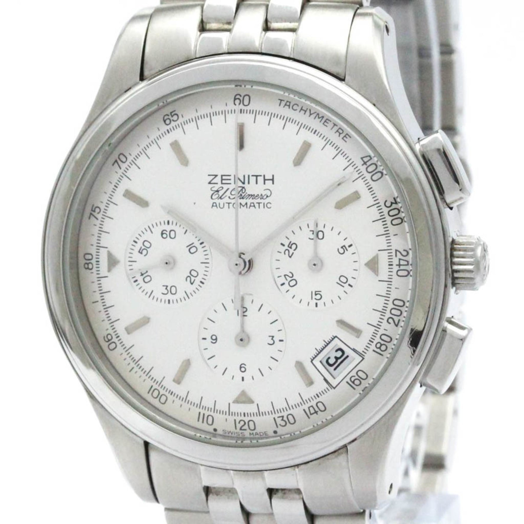 Polished ZENITH Class El Primero Chronograph Steel Watch 02.0500.400