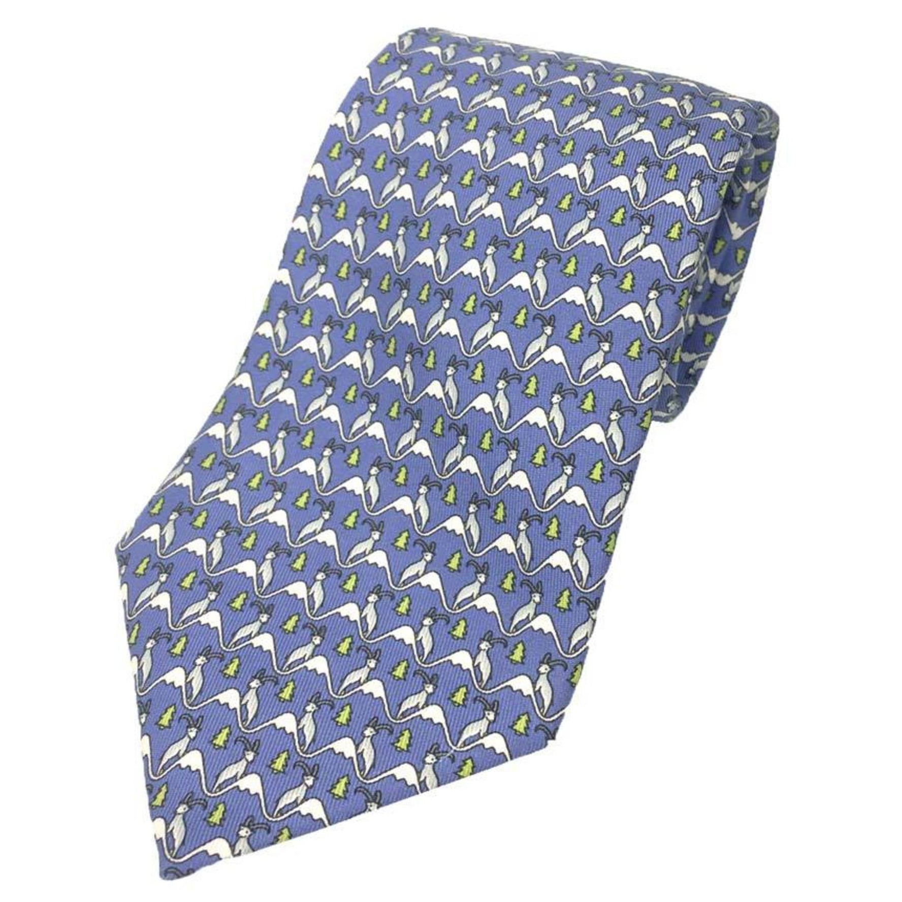Hermes Tie Goat Mountain 100% Silk