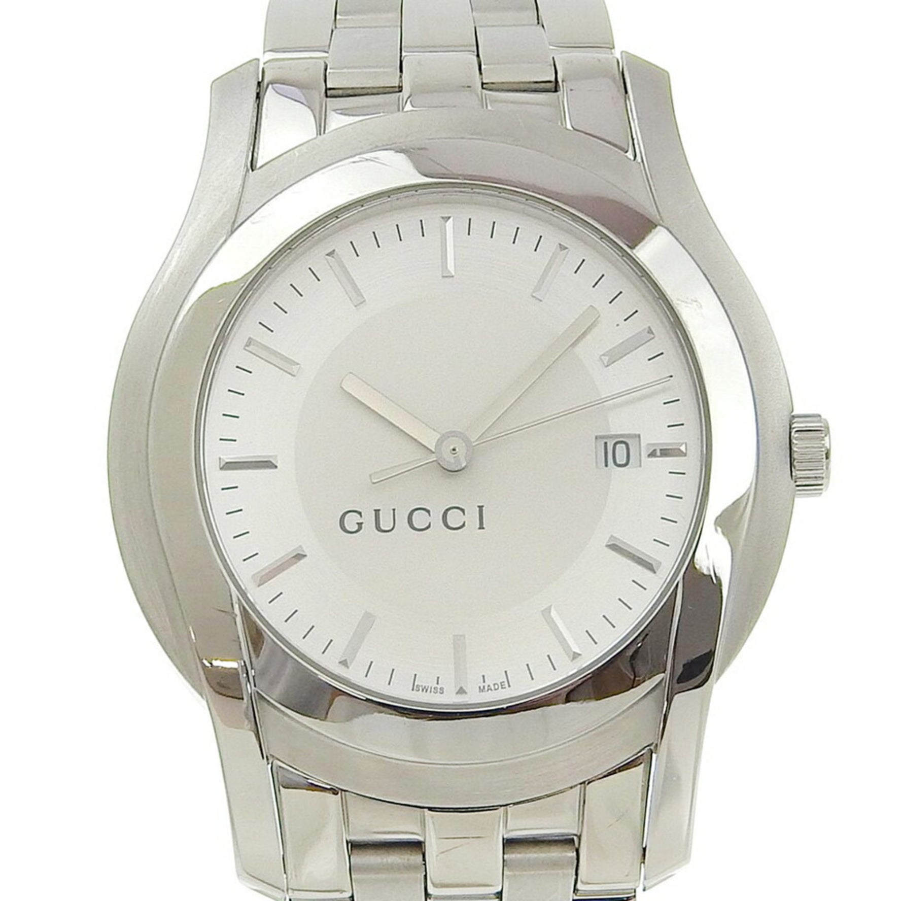 Gucci Stainless Steel Quartz Analog Display Silver Dial Watch