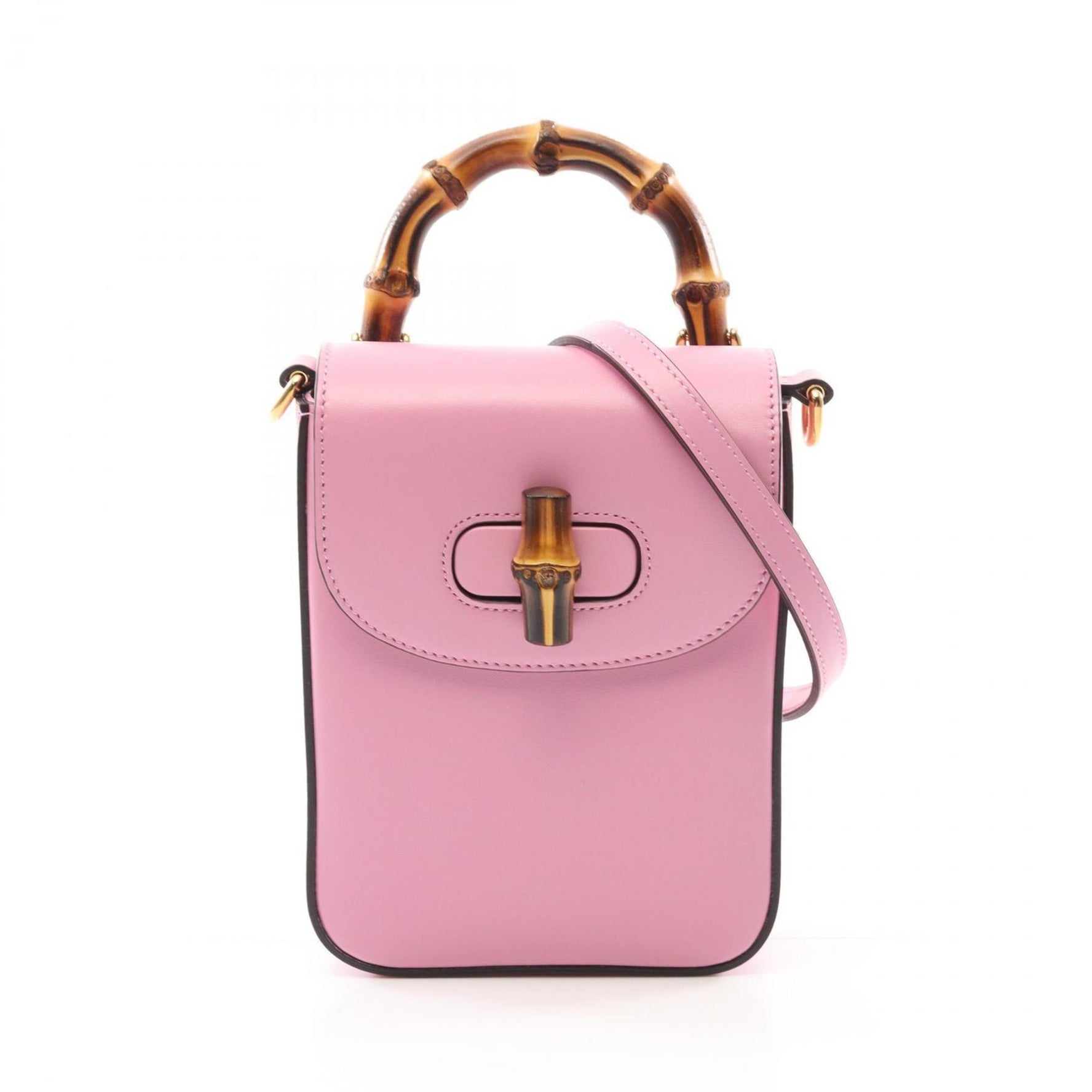 GUCCI Bamboo Handbag Leather