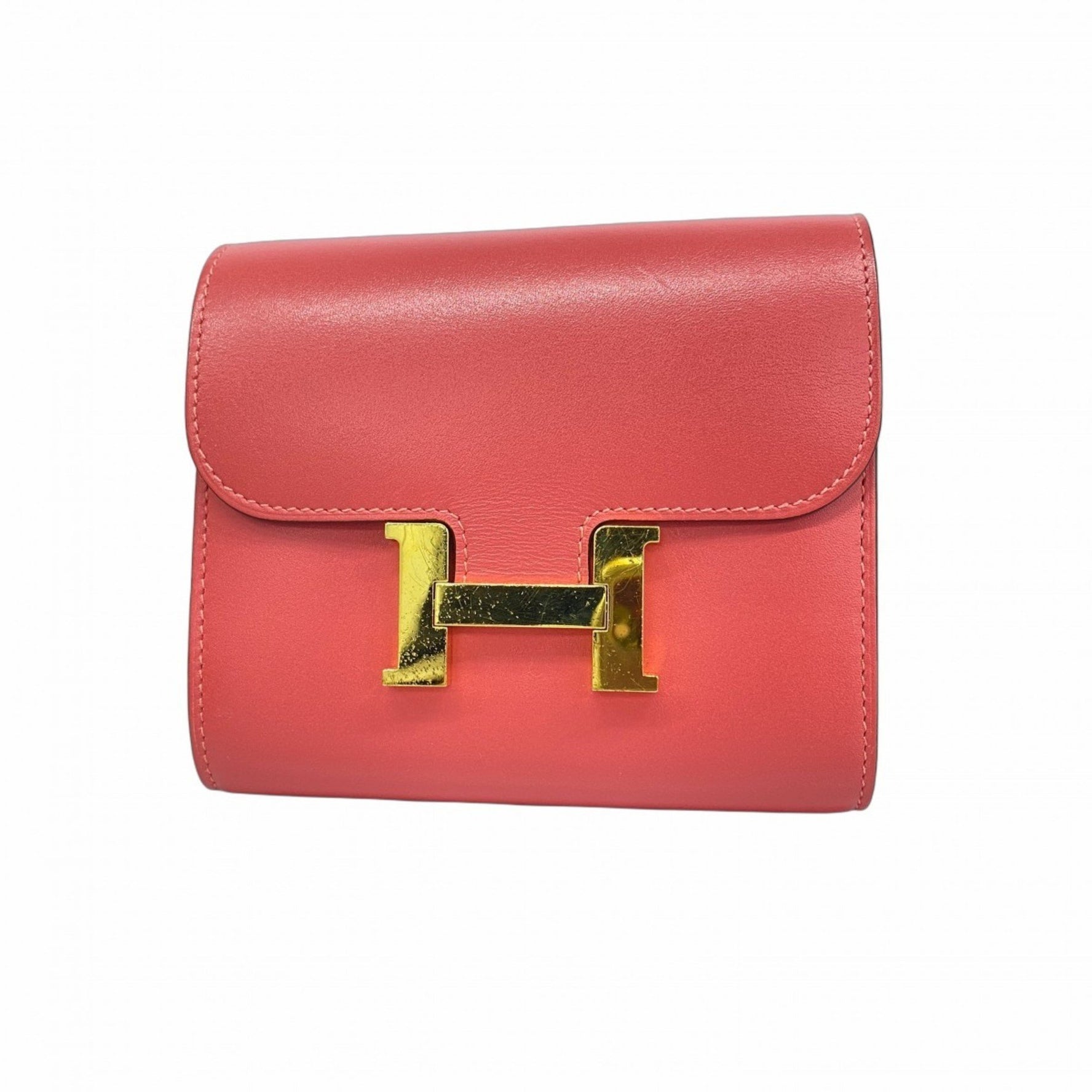 Hermes Hermès Constance Compact Tadelakt Rose Lipstick Wallet with C Stamp