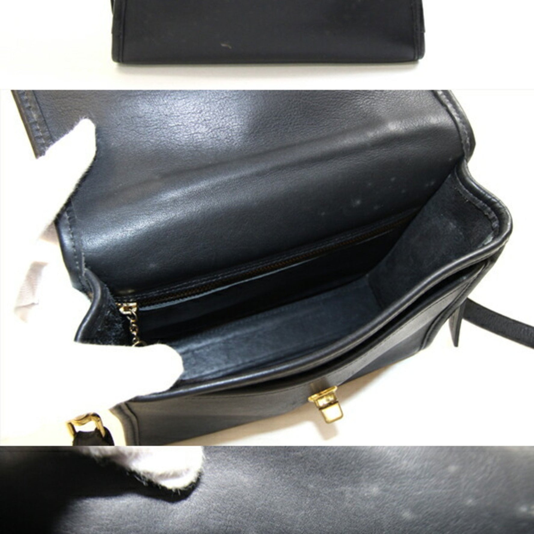 Coach Handbag 9870 Leather Shoulder Bag Turnlock Old