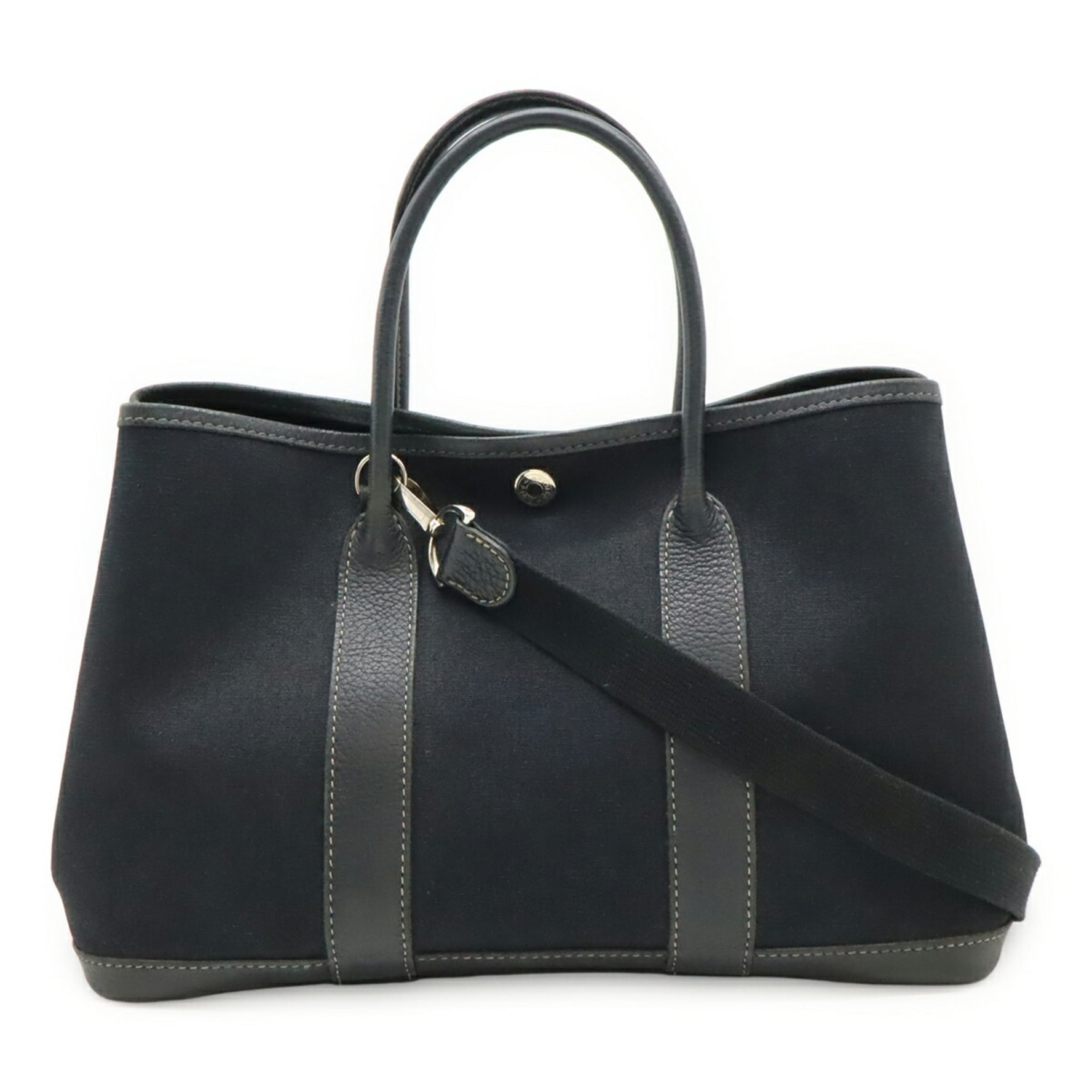 HERMES Garden TPM Tote Bag, Handbag, Shoulder Toile Officier Canvas, Leather, H Stamp