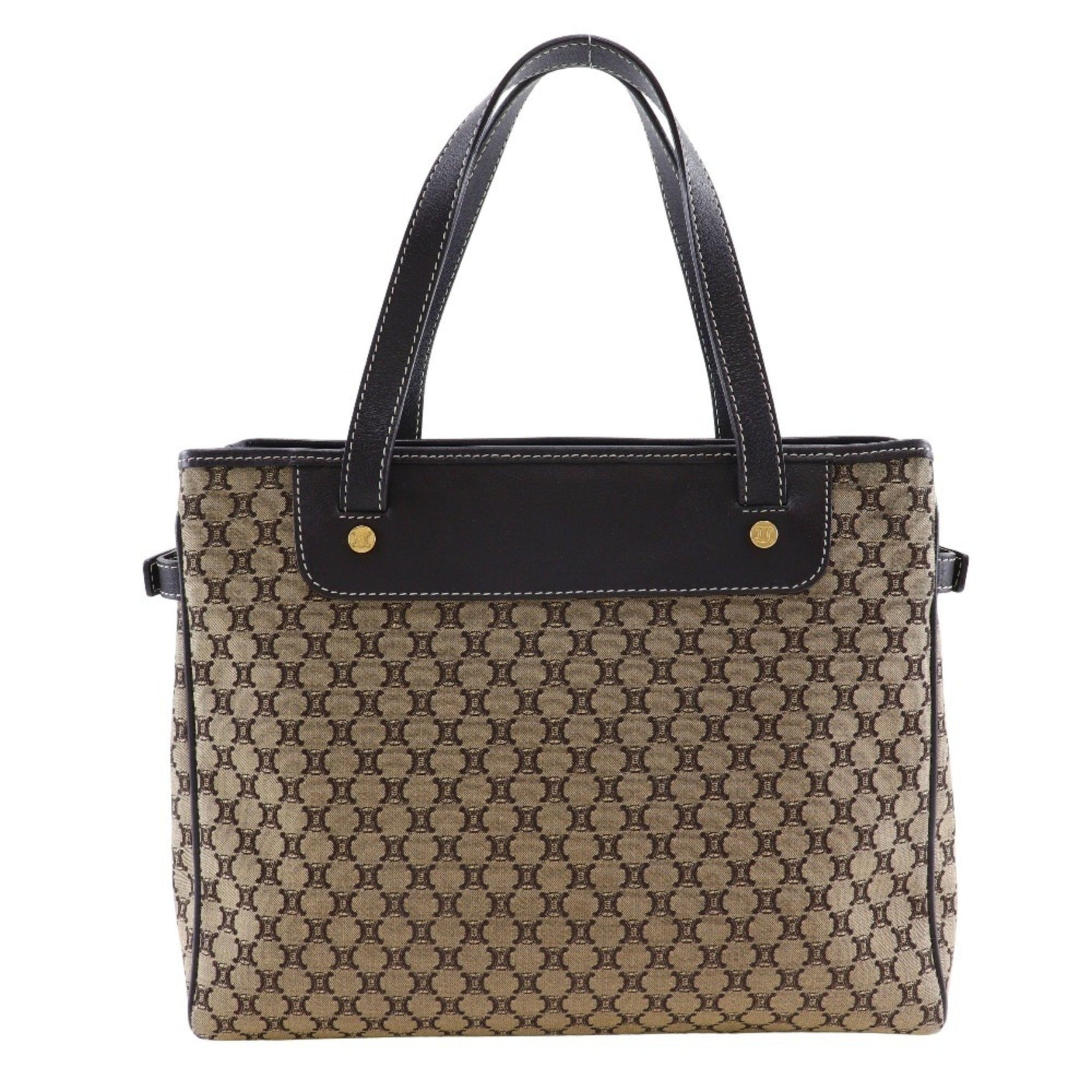 CELINE Macadam Handbag Canvas x Calf