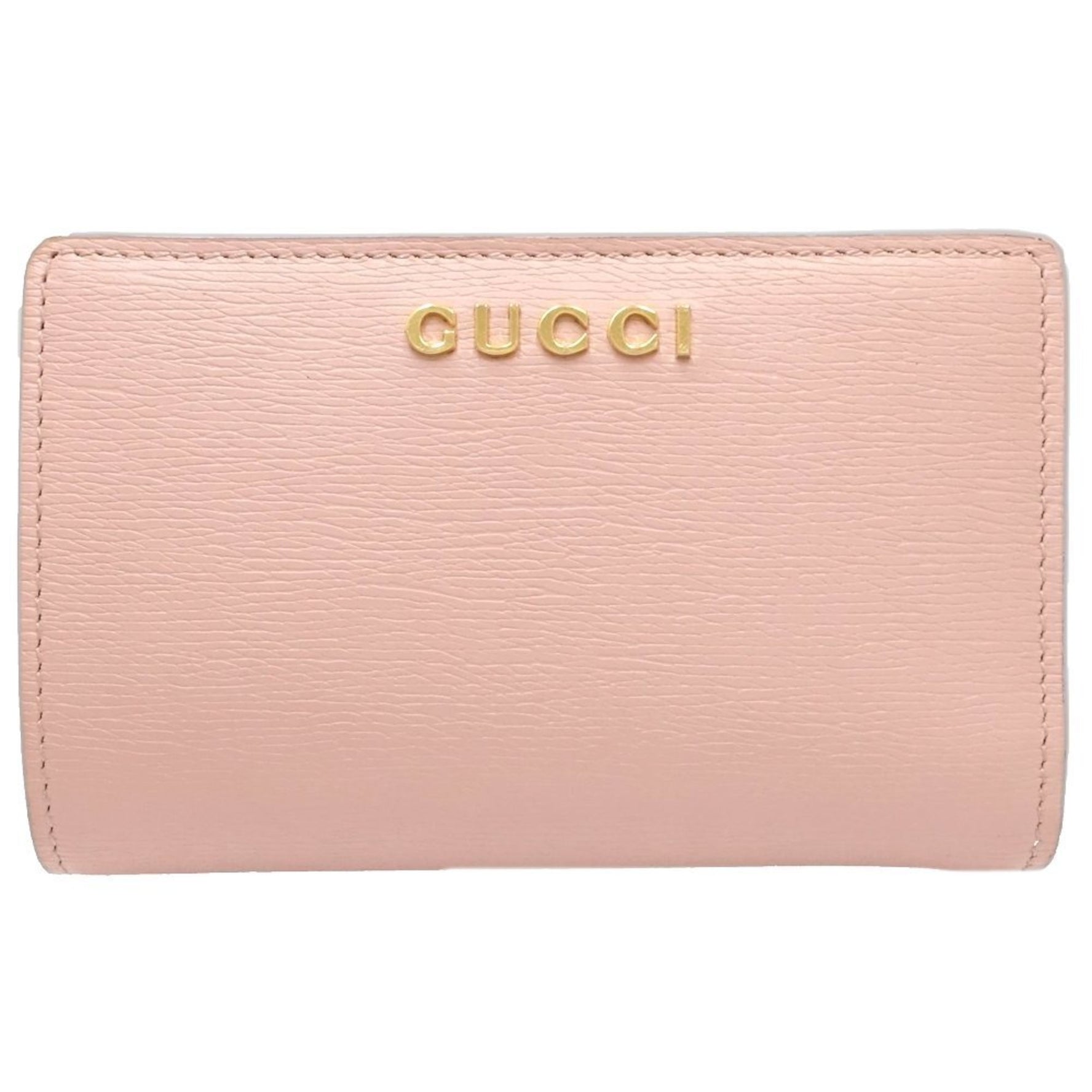 GUCCI Bi-fold Wallet Script Business Card Holder/Card Case Leather
