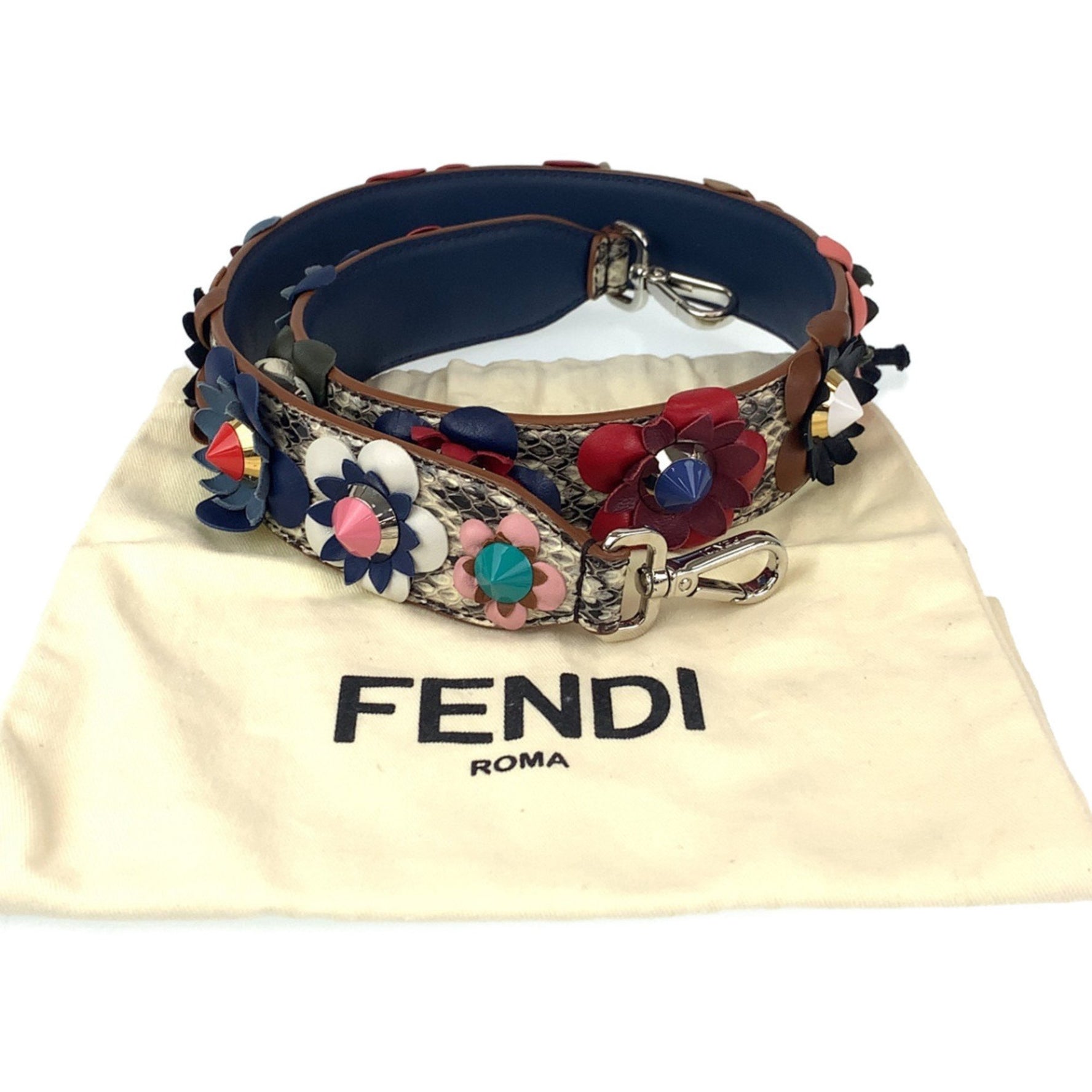 FENDI Strap You Flower Multicolor Leather Plastic Shoulder