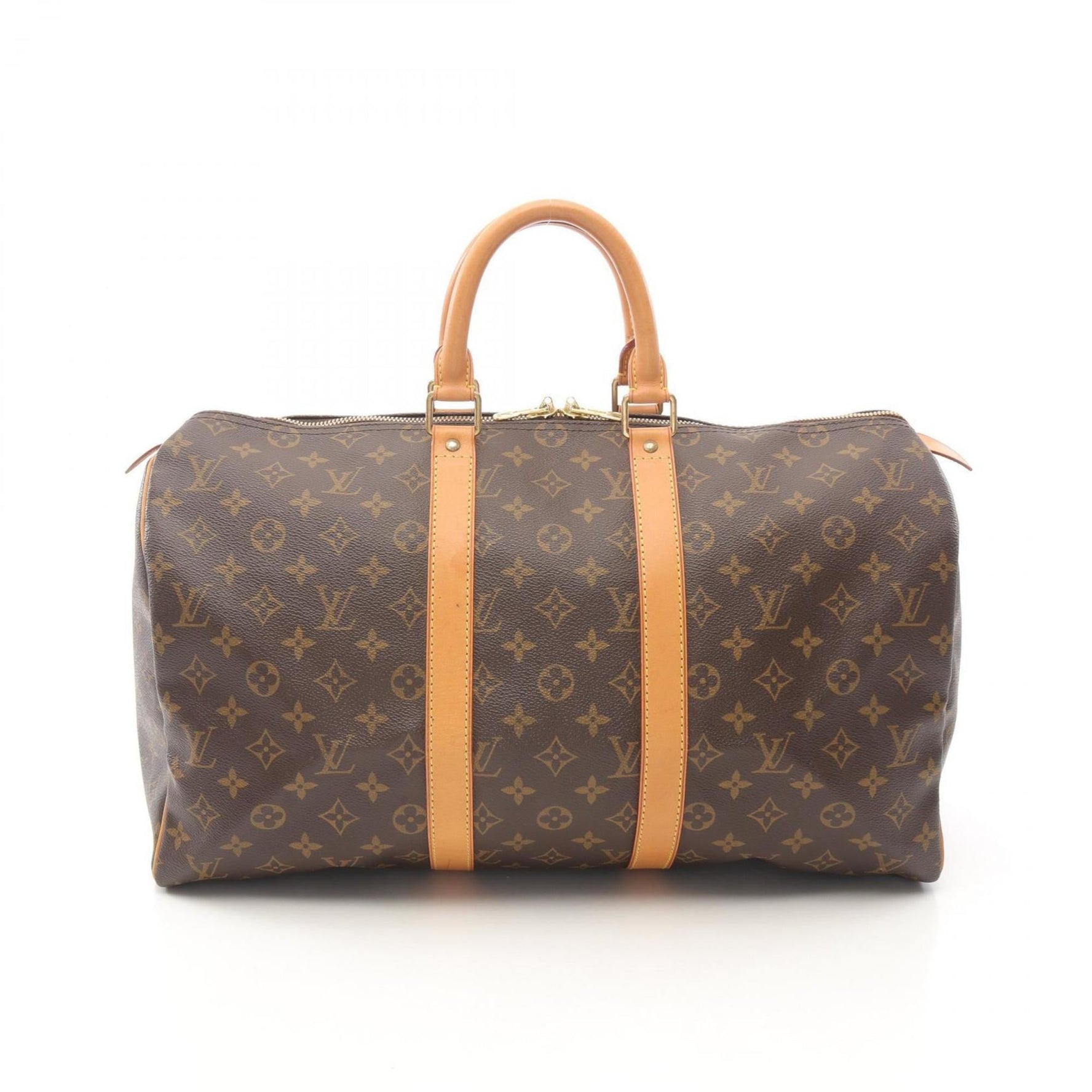Louis Vuitton Keepall 45 Monogram Boston Bag, Coated Canvas and Leather, Brown, Women