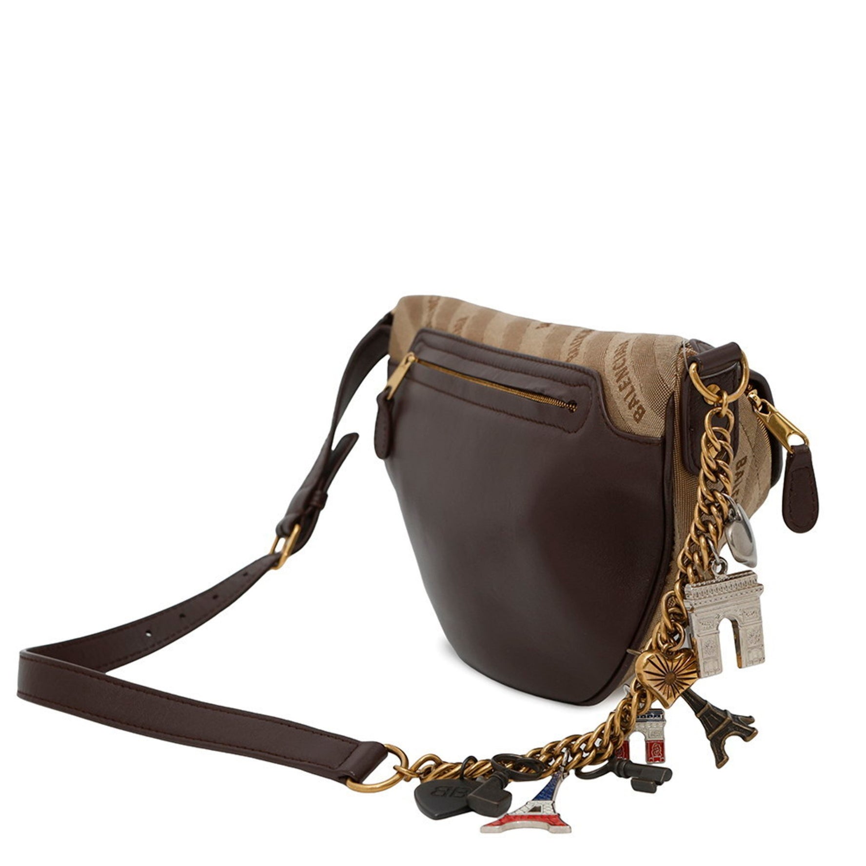 Balenciaga Souvenir Body Bag XS Paris Charm Canvas and Leather