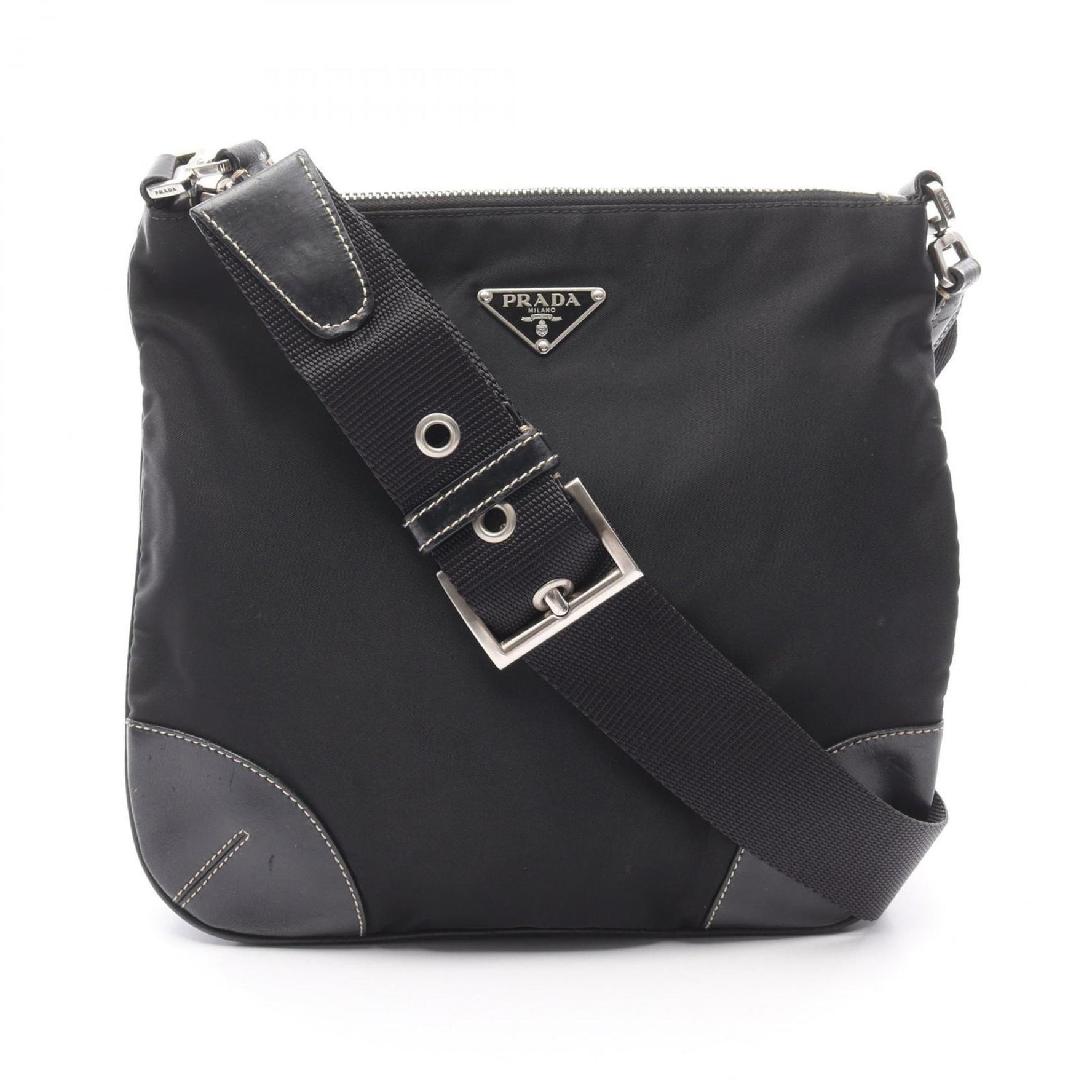 PRADA Shoulder Bag Nylon Leather